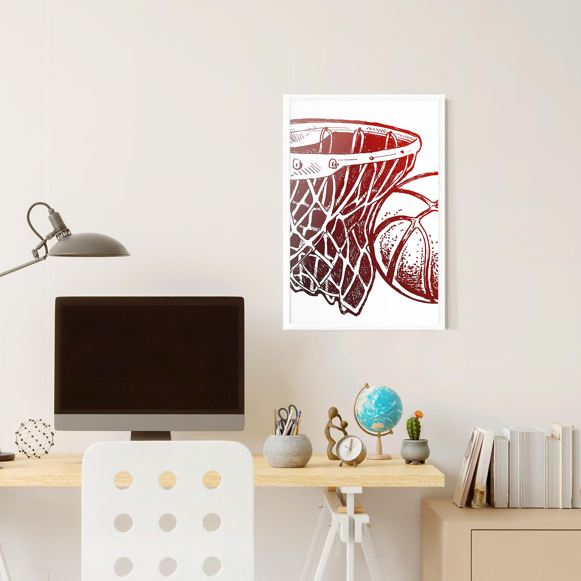 Poster Înrămat Red Basketball Hoop mockup 6