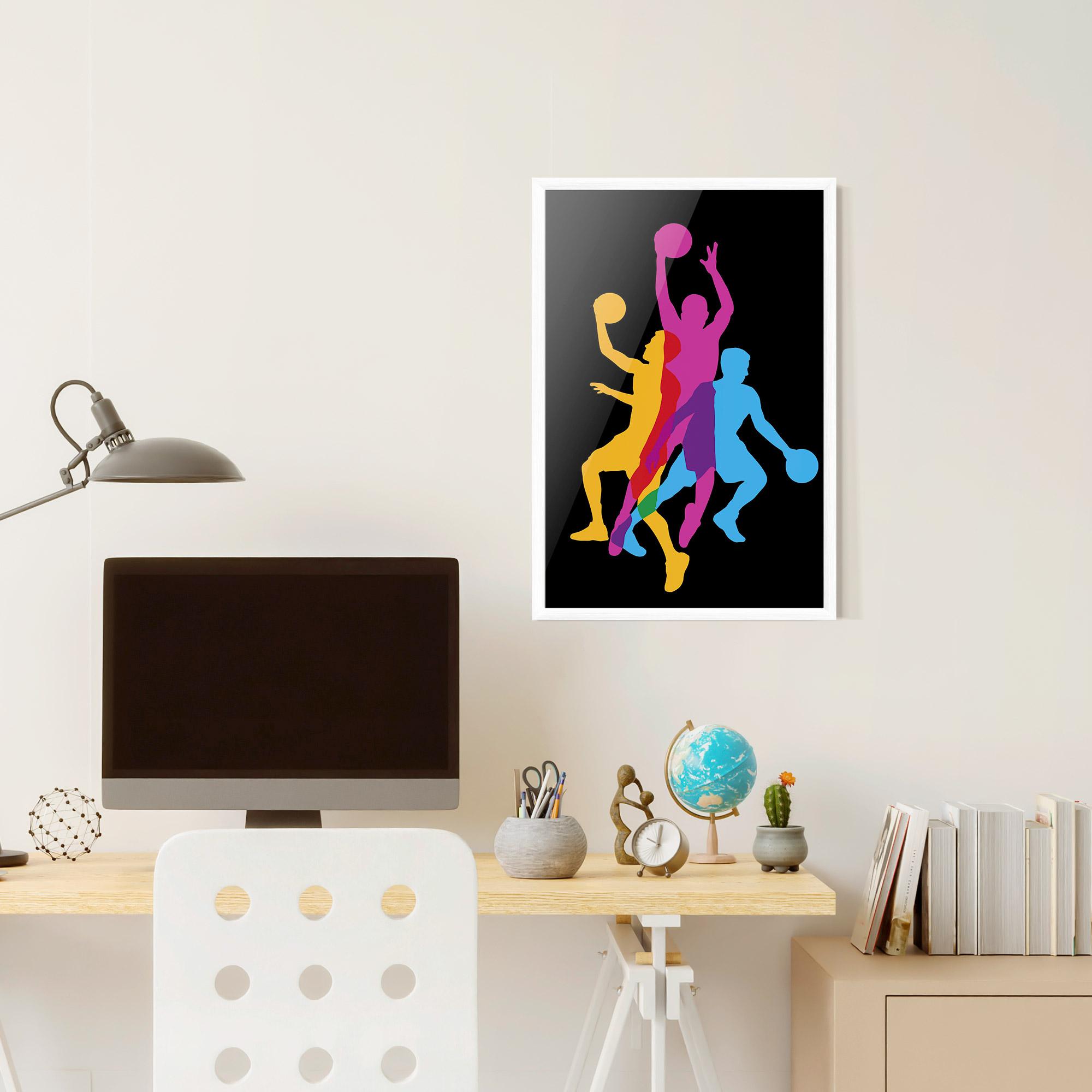 Poster Înrămat Three Basket Players mockup 6