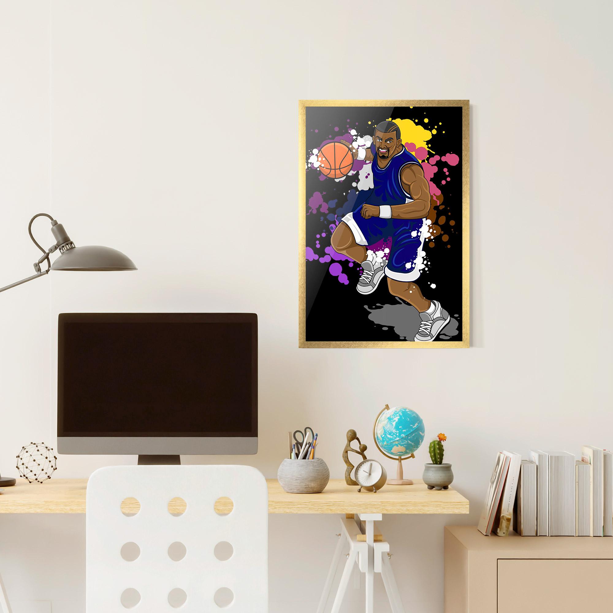 Poster Înrămat Basketball Character mockup 6