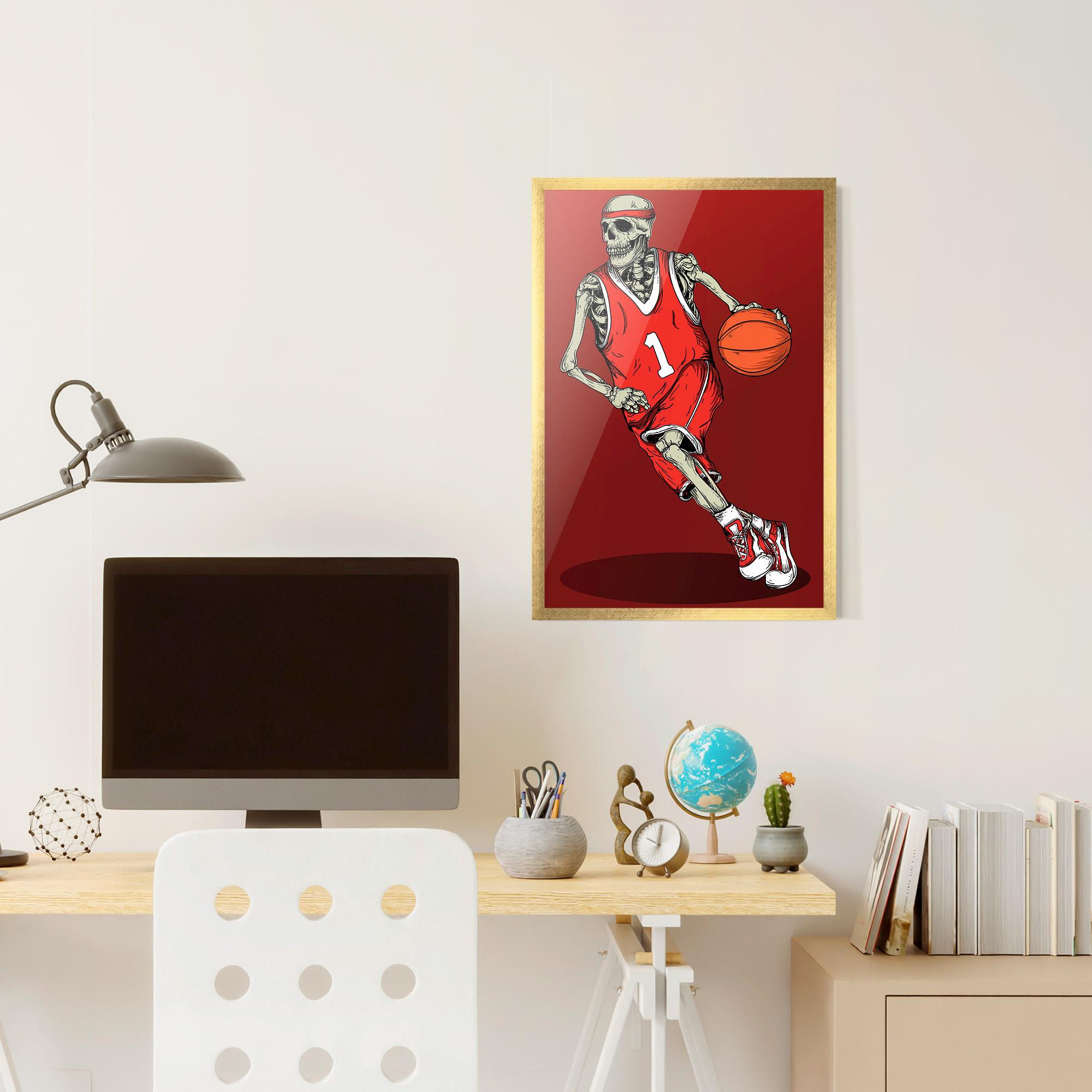Poster Înrămat Basketball Skull mockup 6