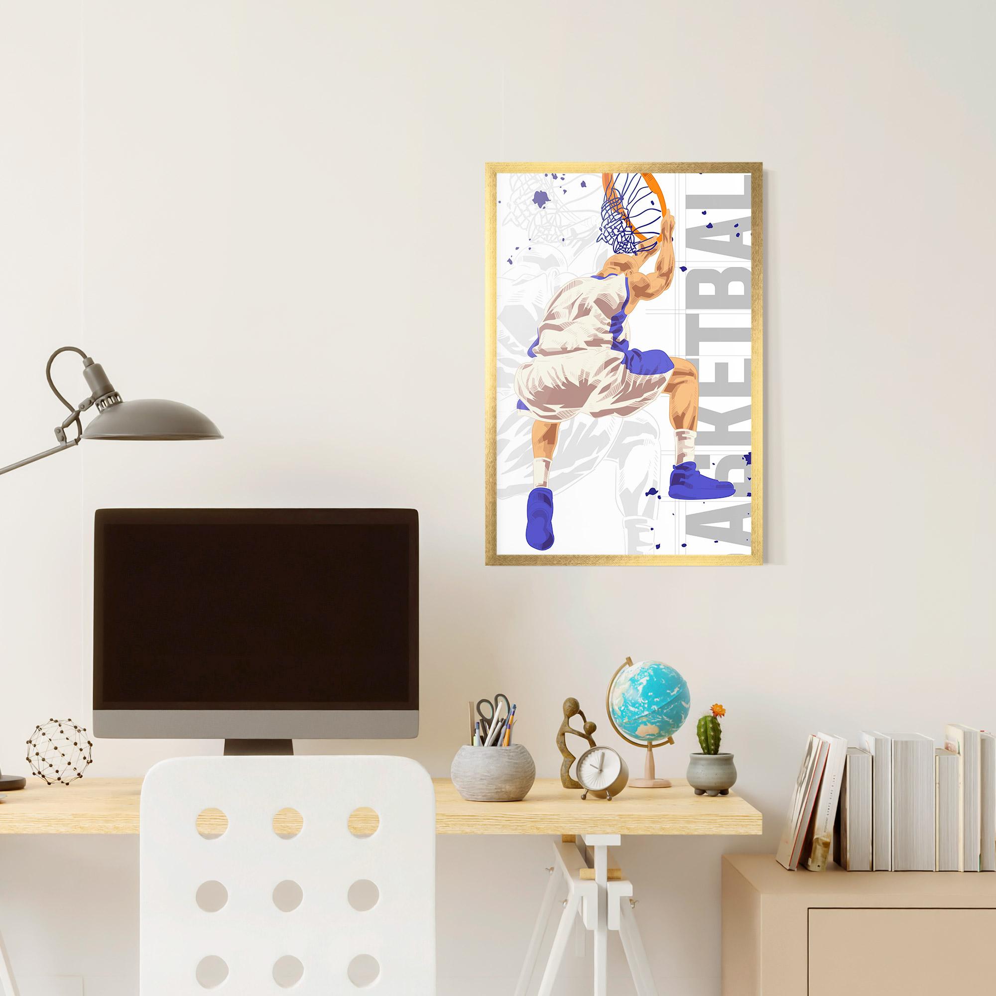 Poster Înrămat Grey Basketball mockup 6