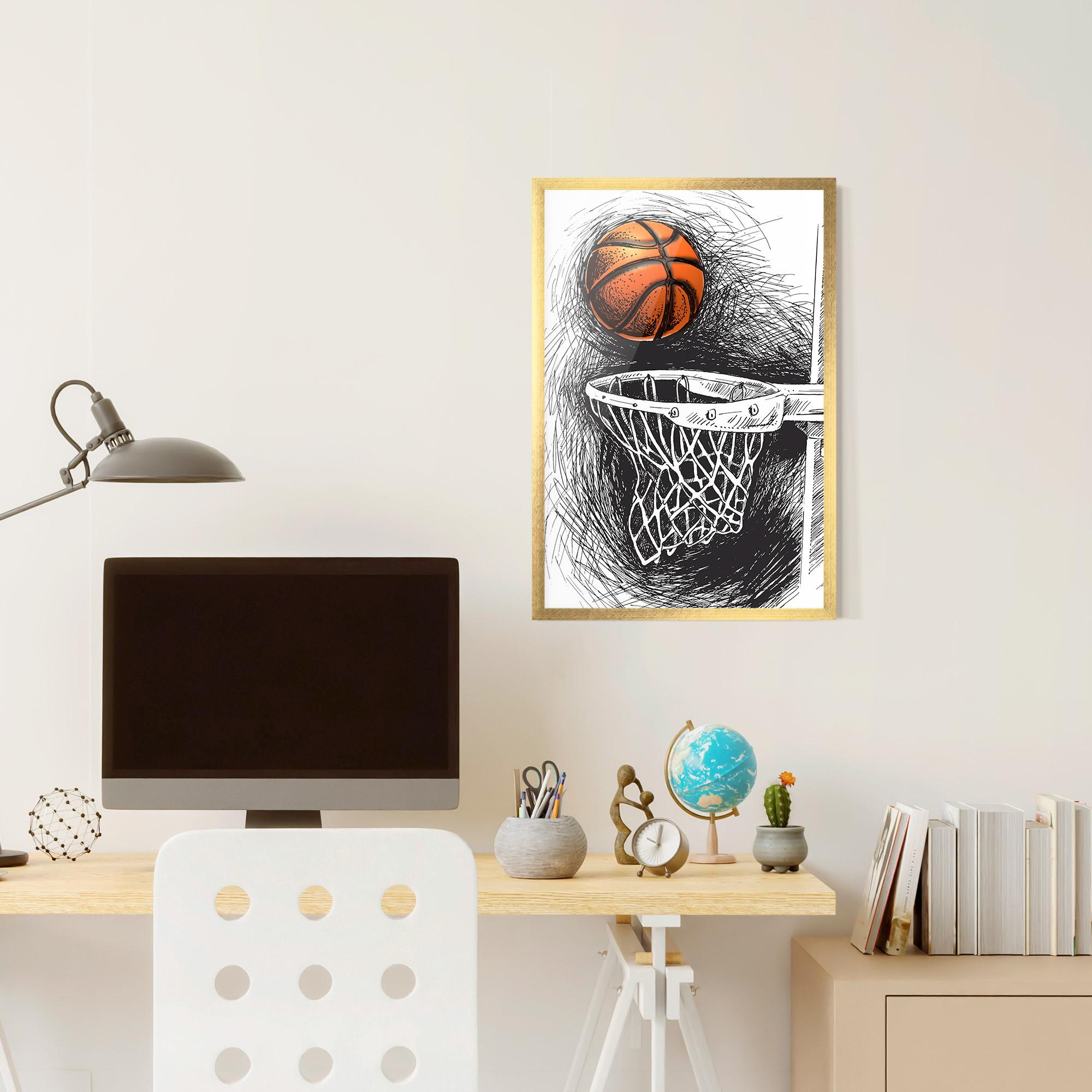 Poster Înrămat Grey Line Basket mockup 6