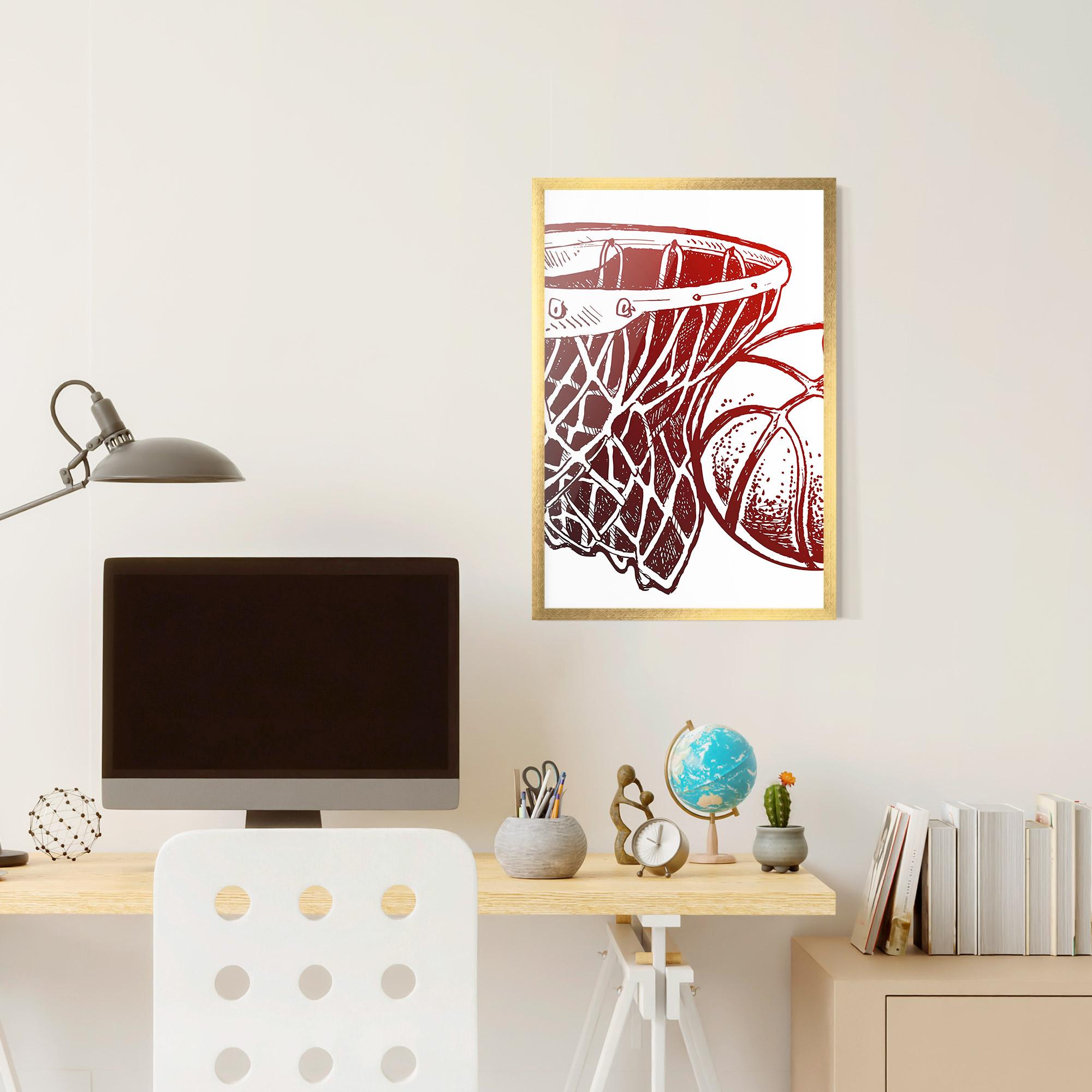 Poster Înrămat Red Basketball Hoop mockup 6