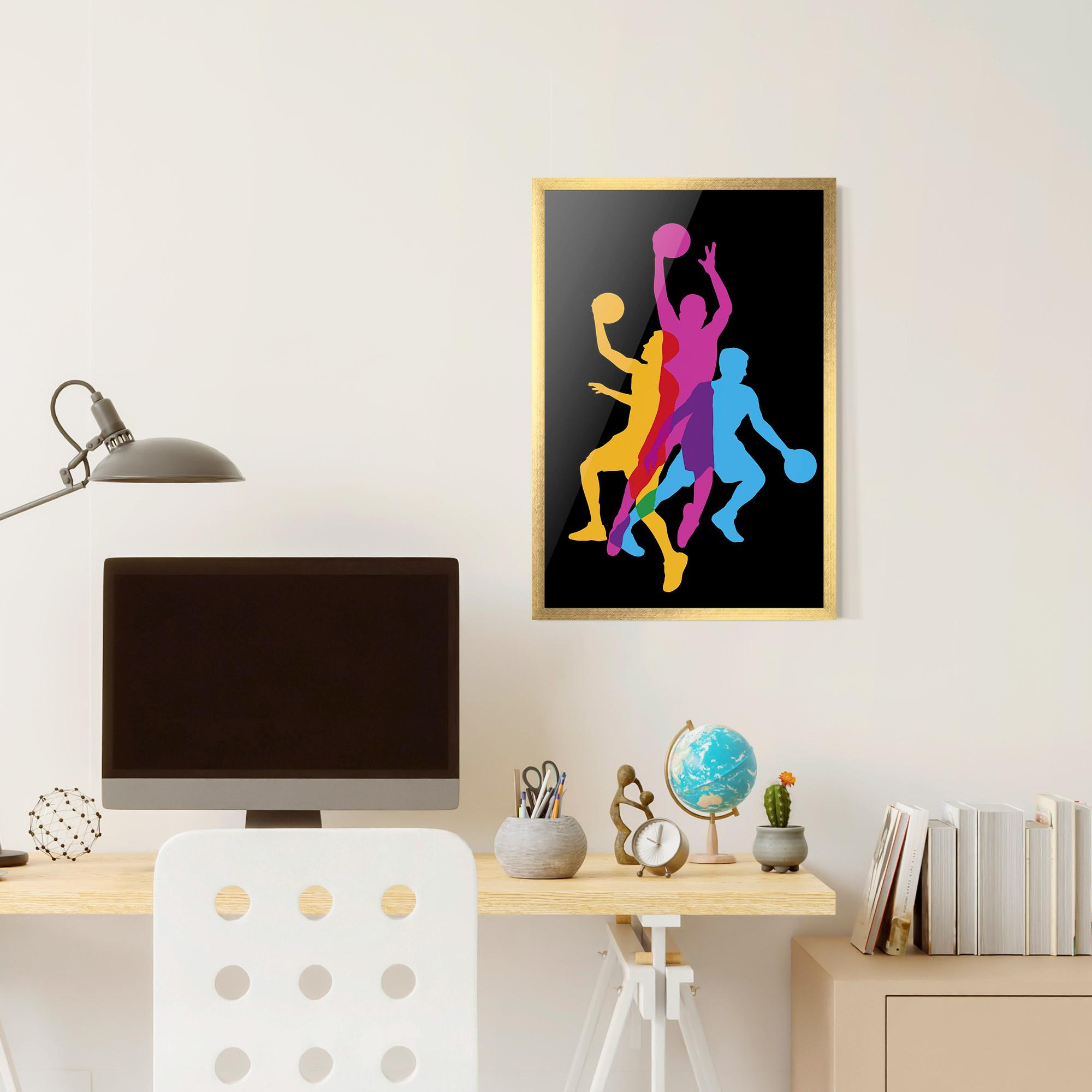 Poster Înrămat Three Basket Players mockup 6