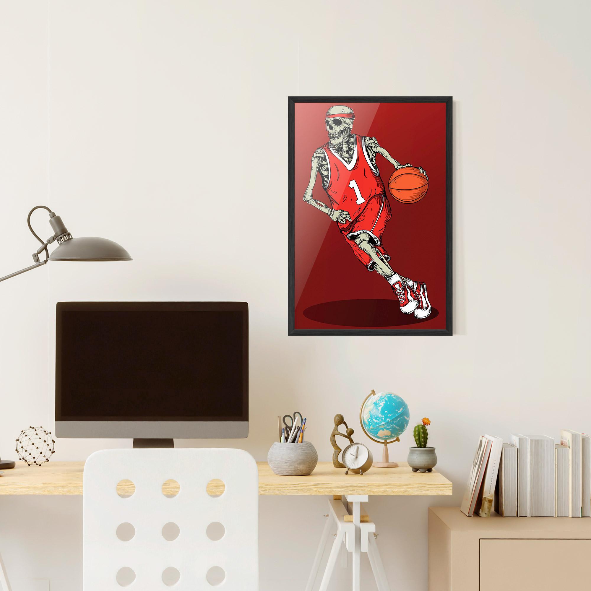 Poster Înrămat Basketball Skull mockup 6