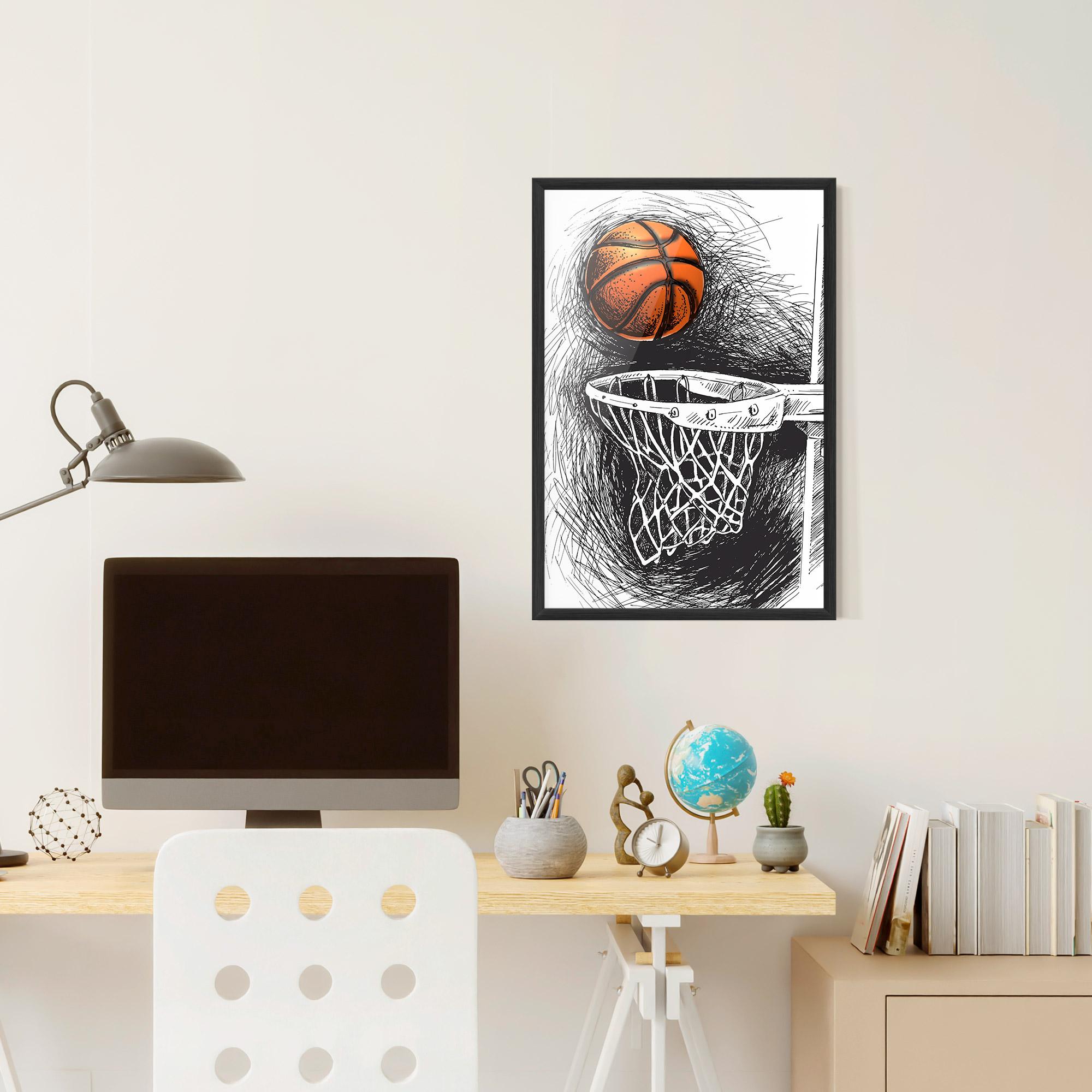 Poster Înrămat Grey Line Basket mockup 6