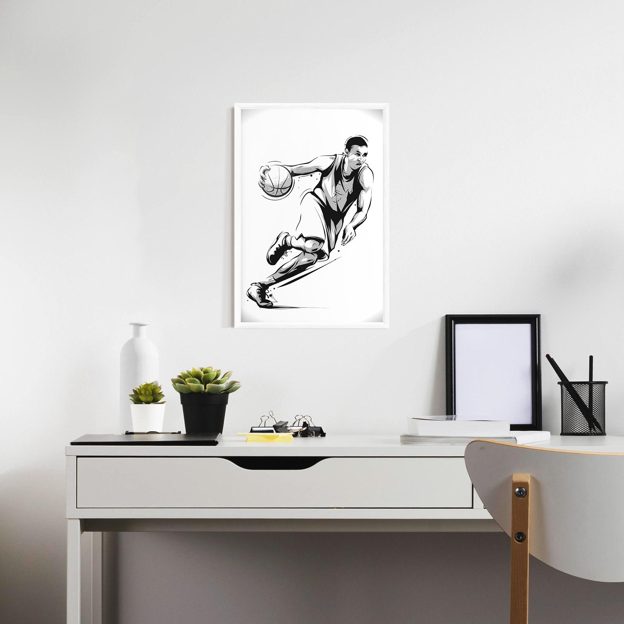 Poster Înrămat Basketball Player Line mockup 7