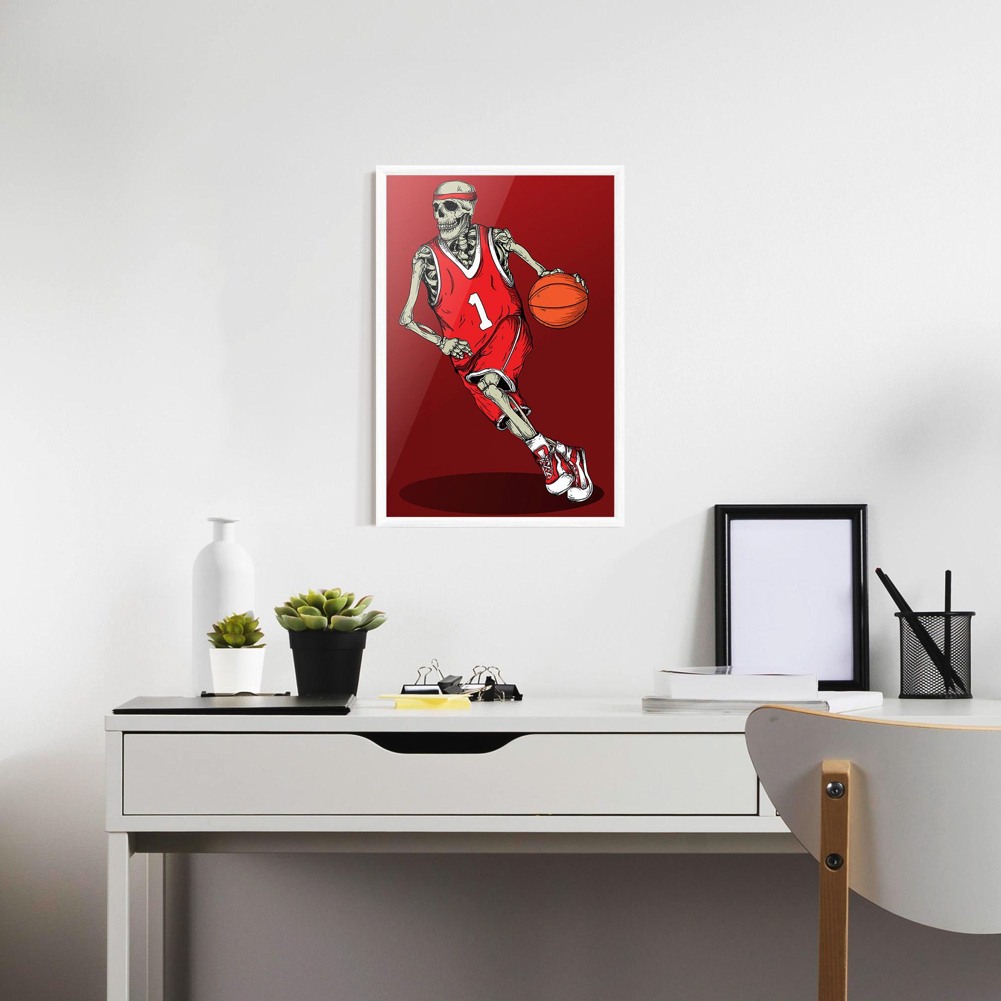 Poster Înrămat Basketball Skull mockup 7