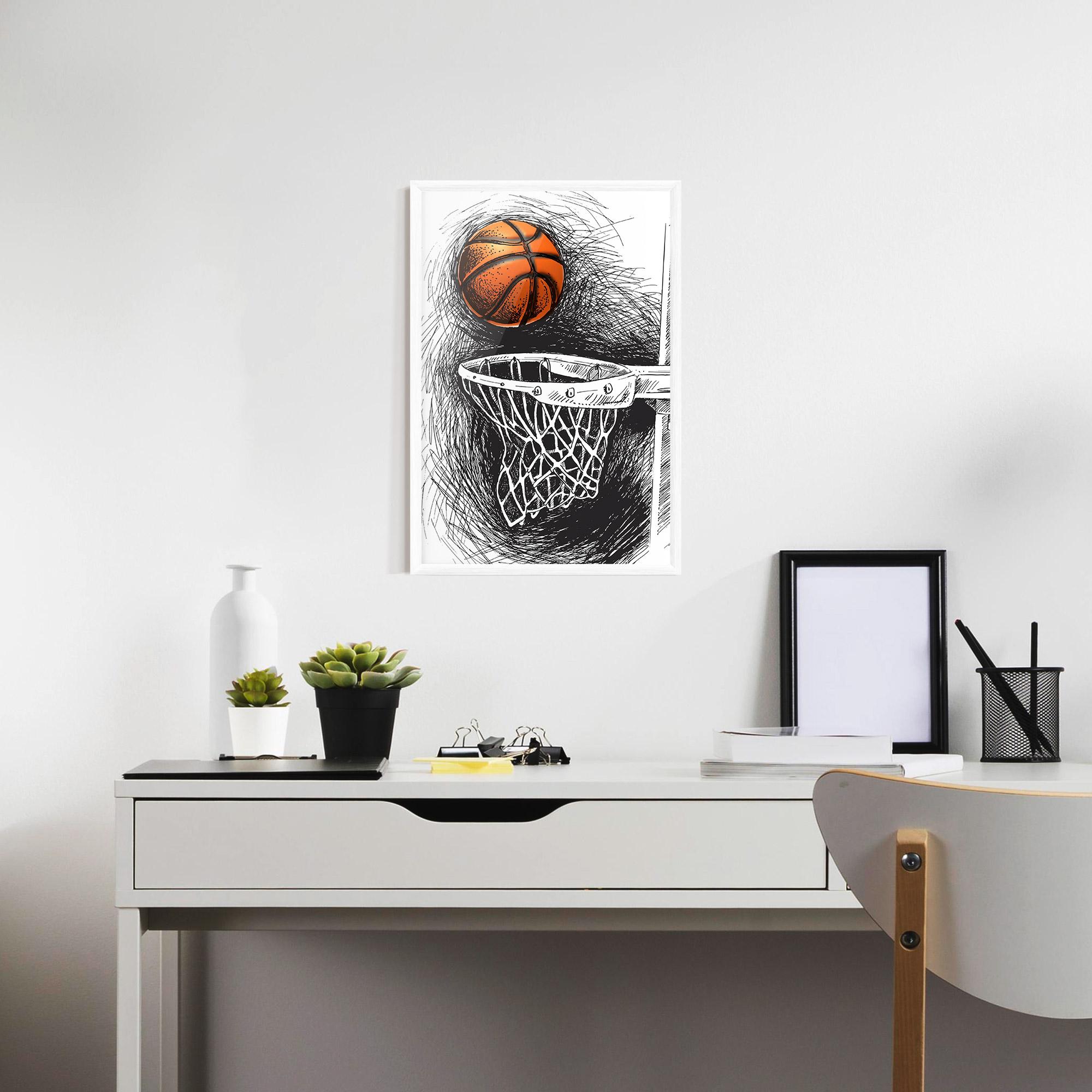 Poster Înrămat Grey Line Basket mockup 7