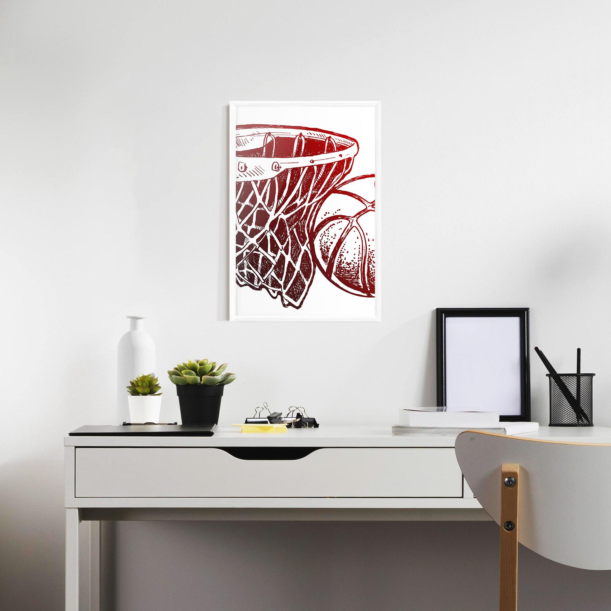 Poster Înrămat Red Basketball Hoop mockup 7