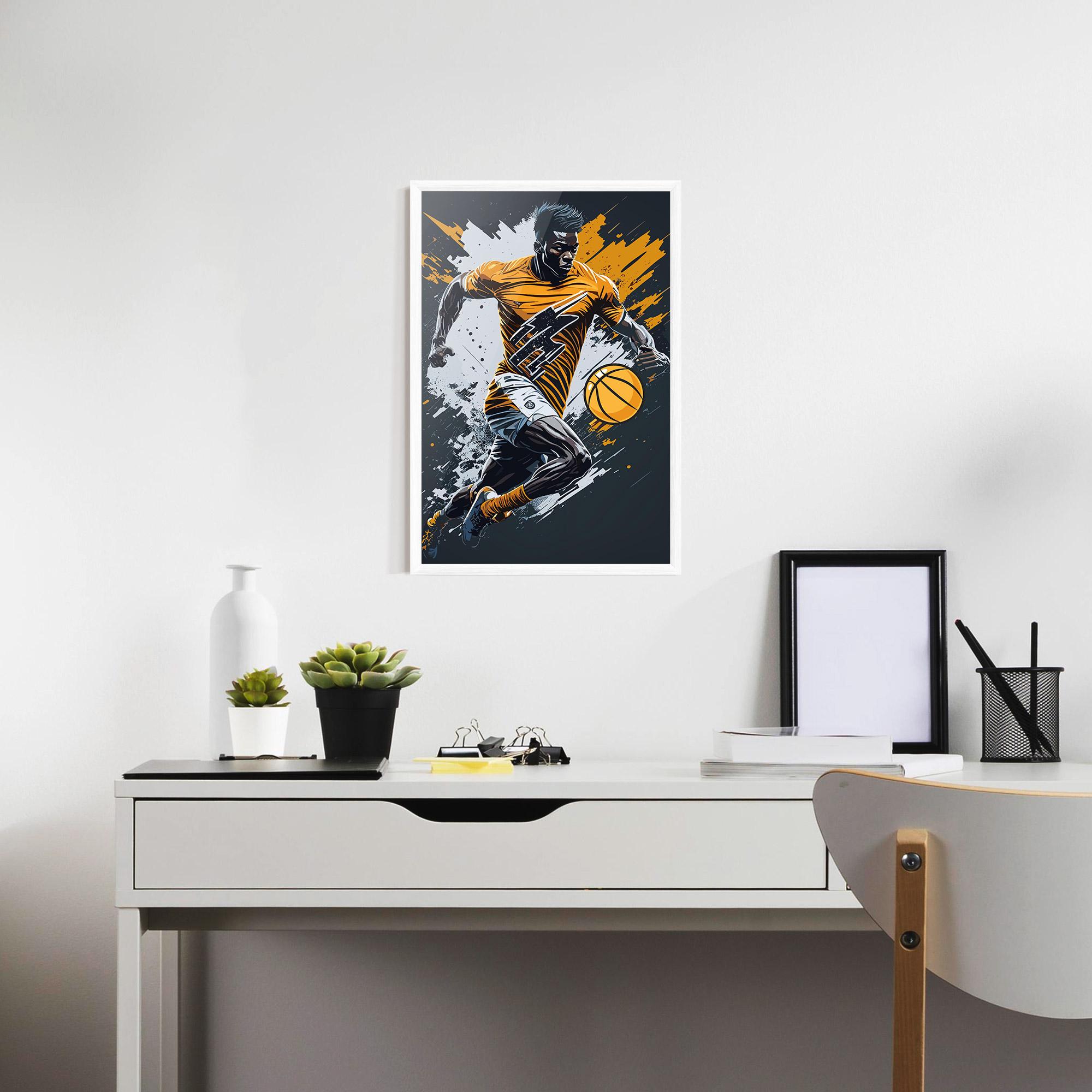 Poster Înrămat Yellow White Basket mockup 7