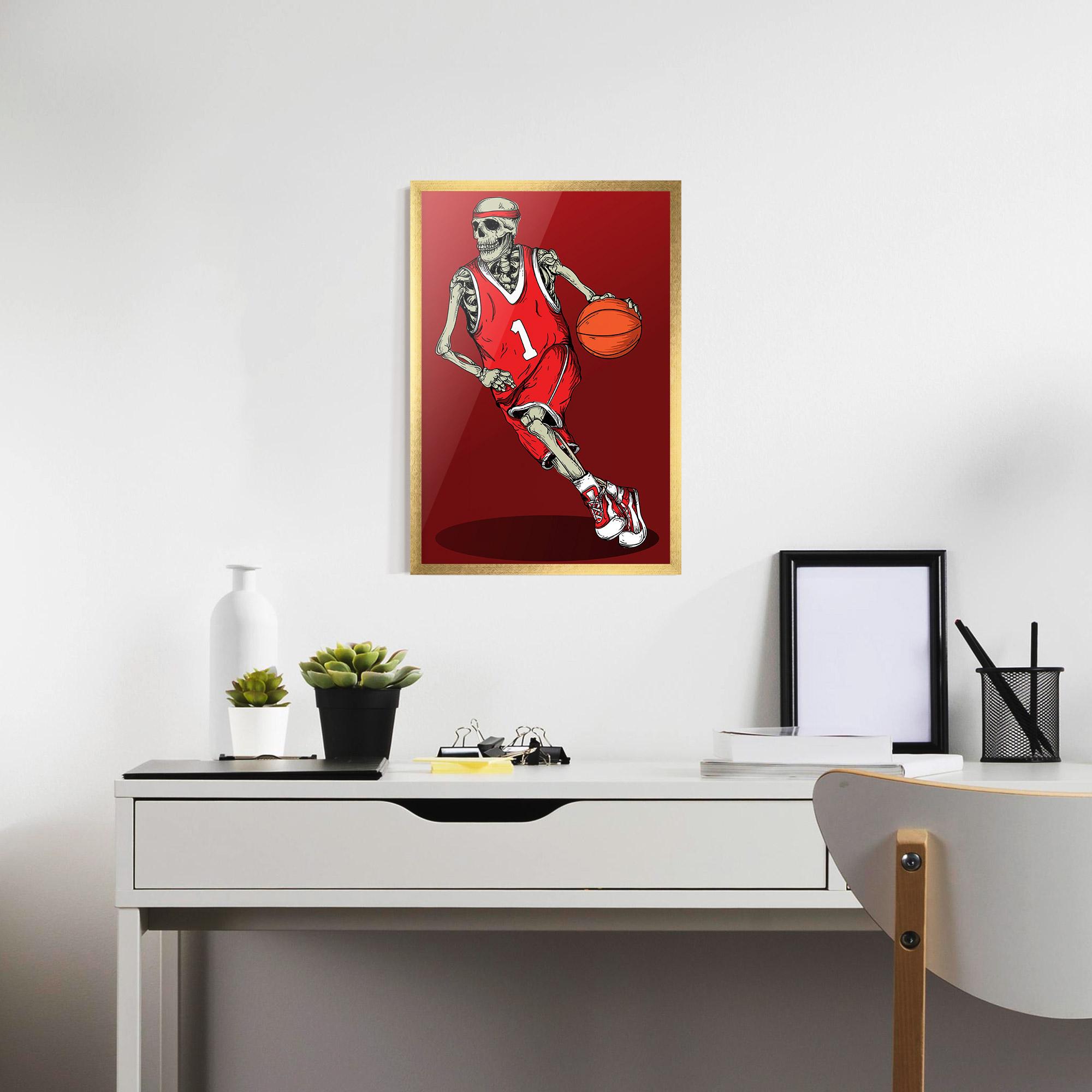 Poster Înrămat Basketball Skull mockup 7