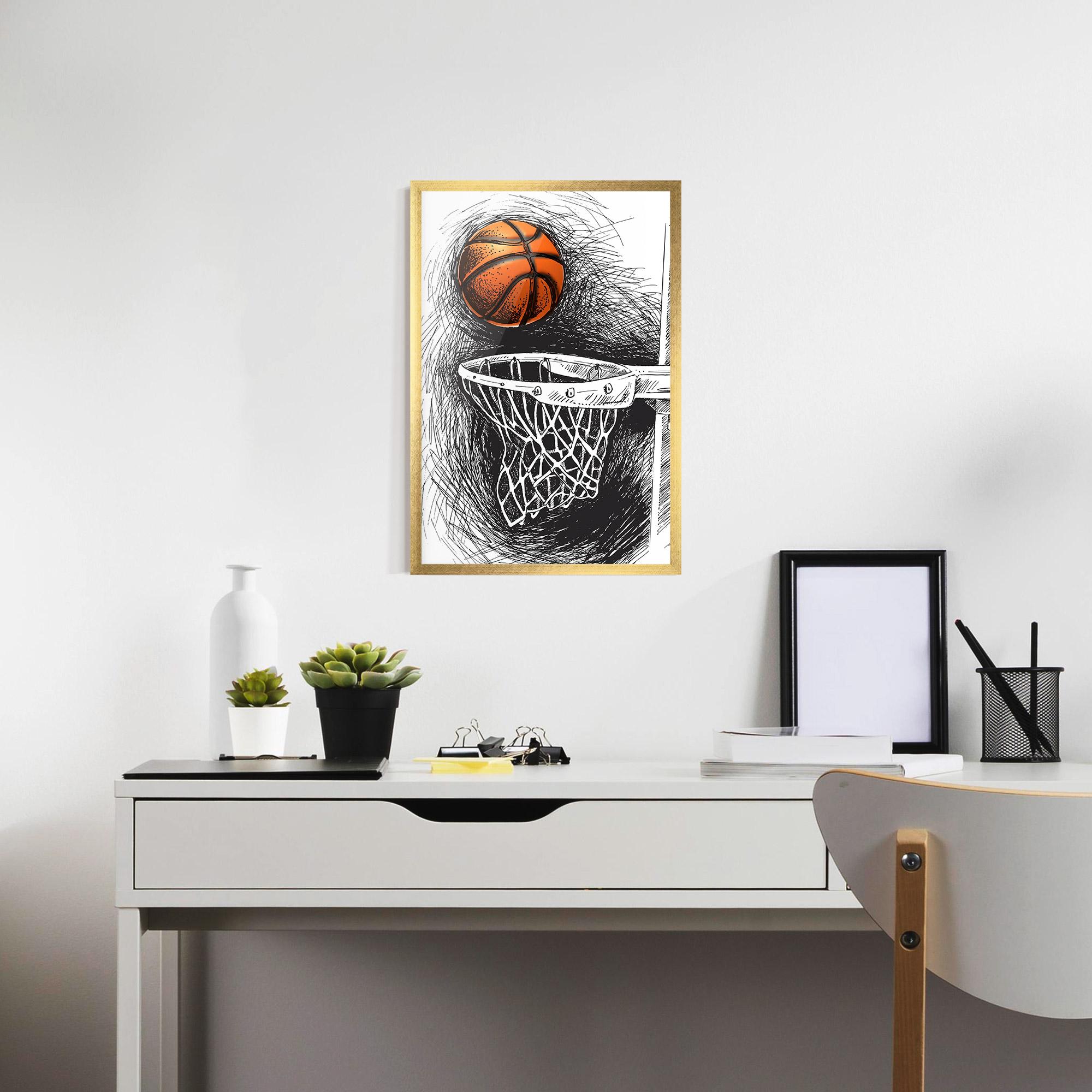 Poster Înrămat Grey Line Basket mockup 7