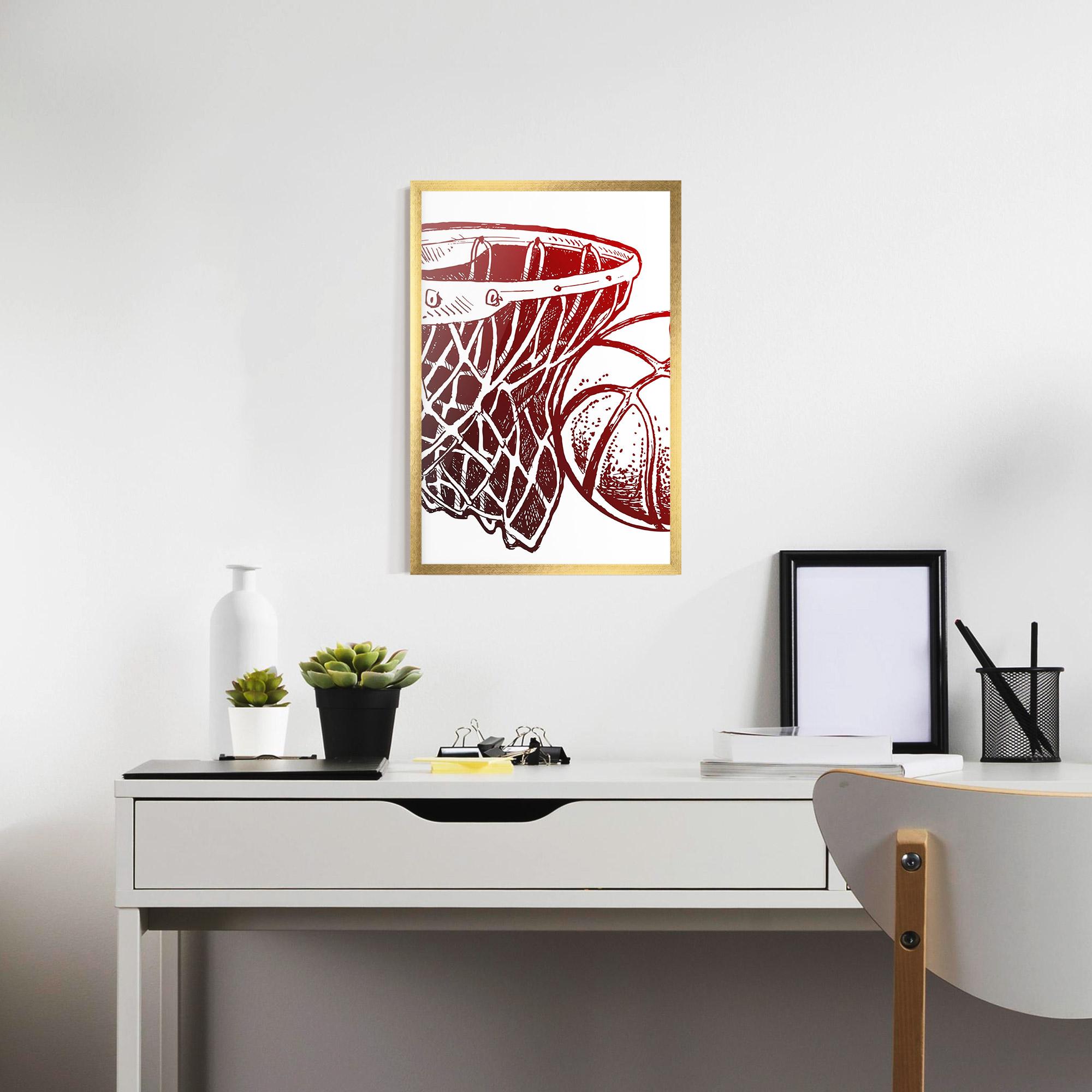 Poster Înrămat Red Basketball Hoop mockup 7