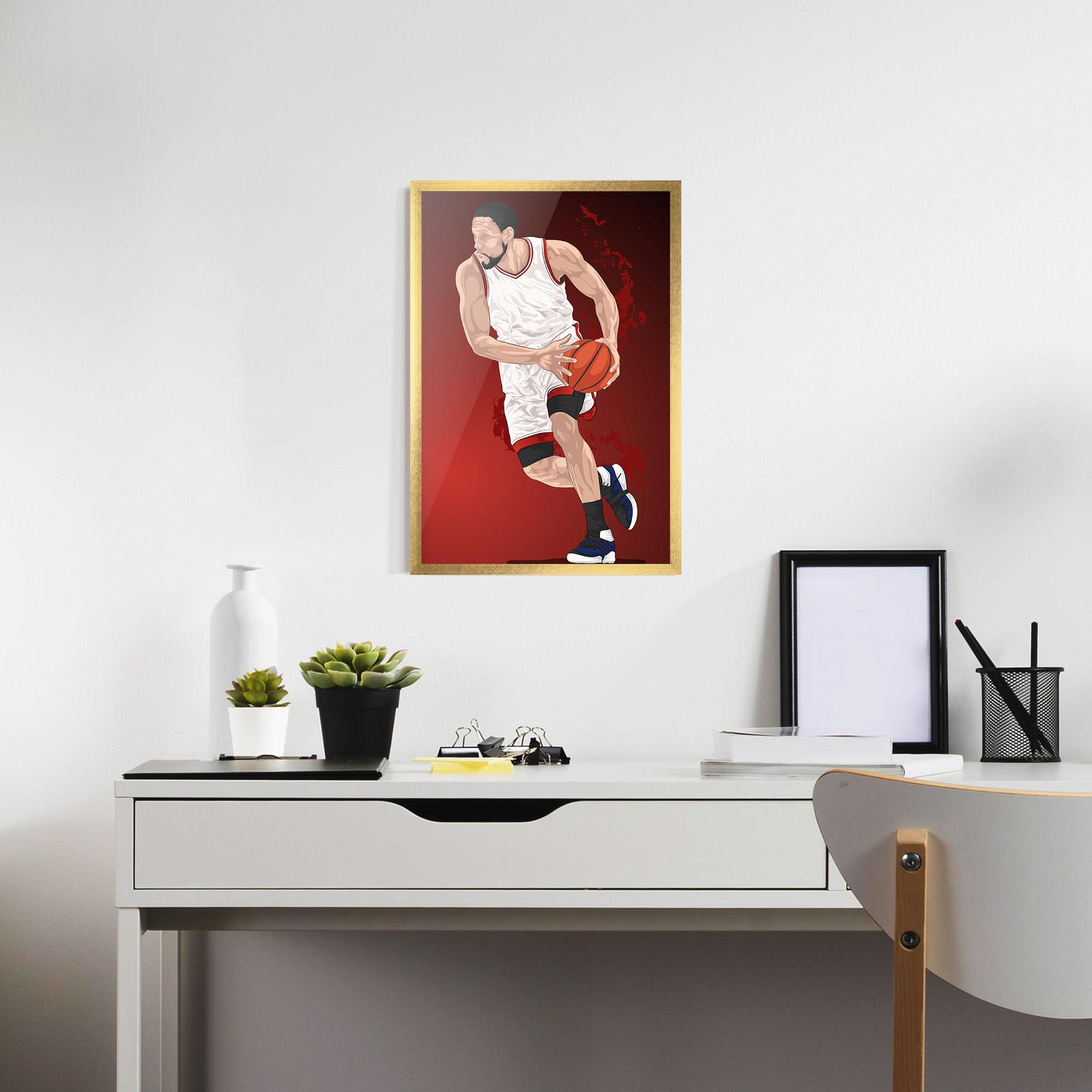 Poster Înrămat Red Fire Basket mockup 7