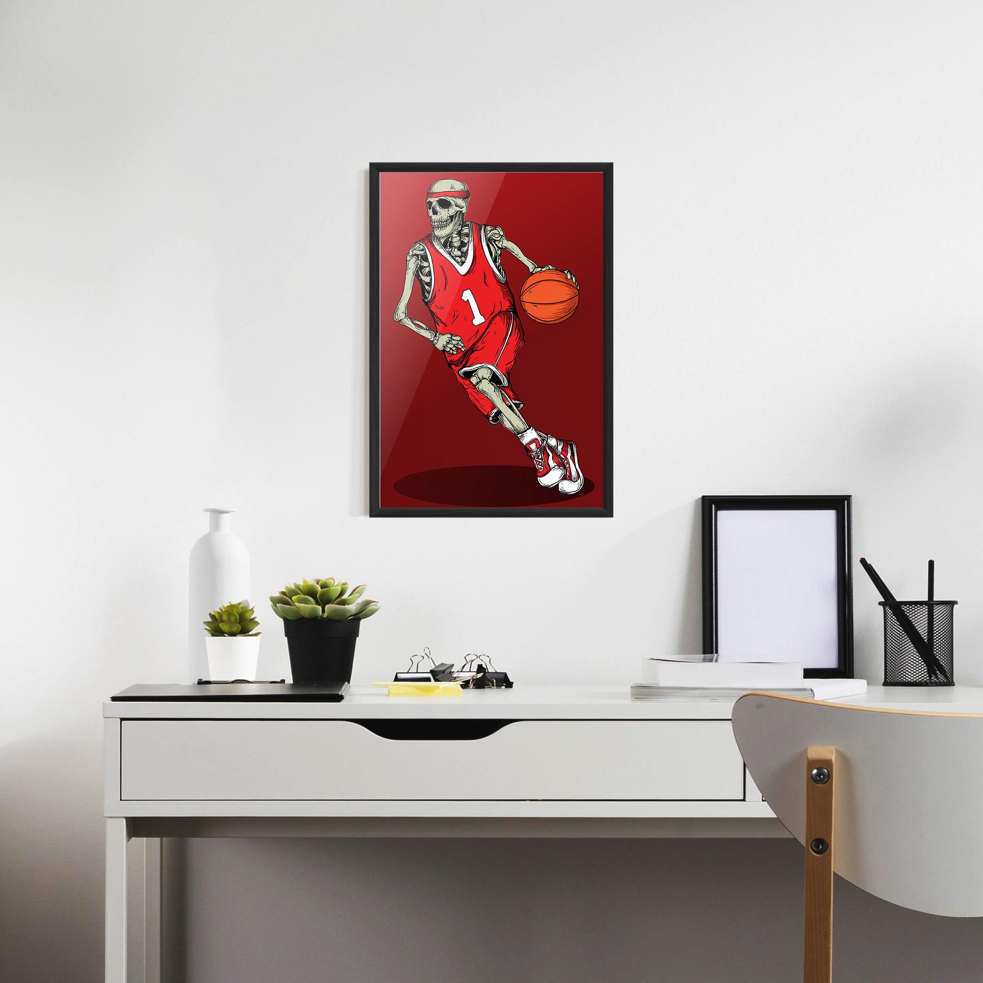 Poster Înrămat Basketball Skull mockup 7