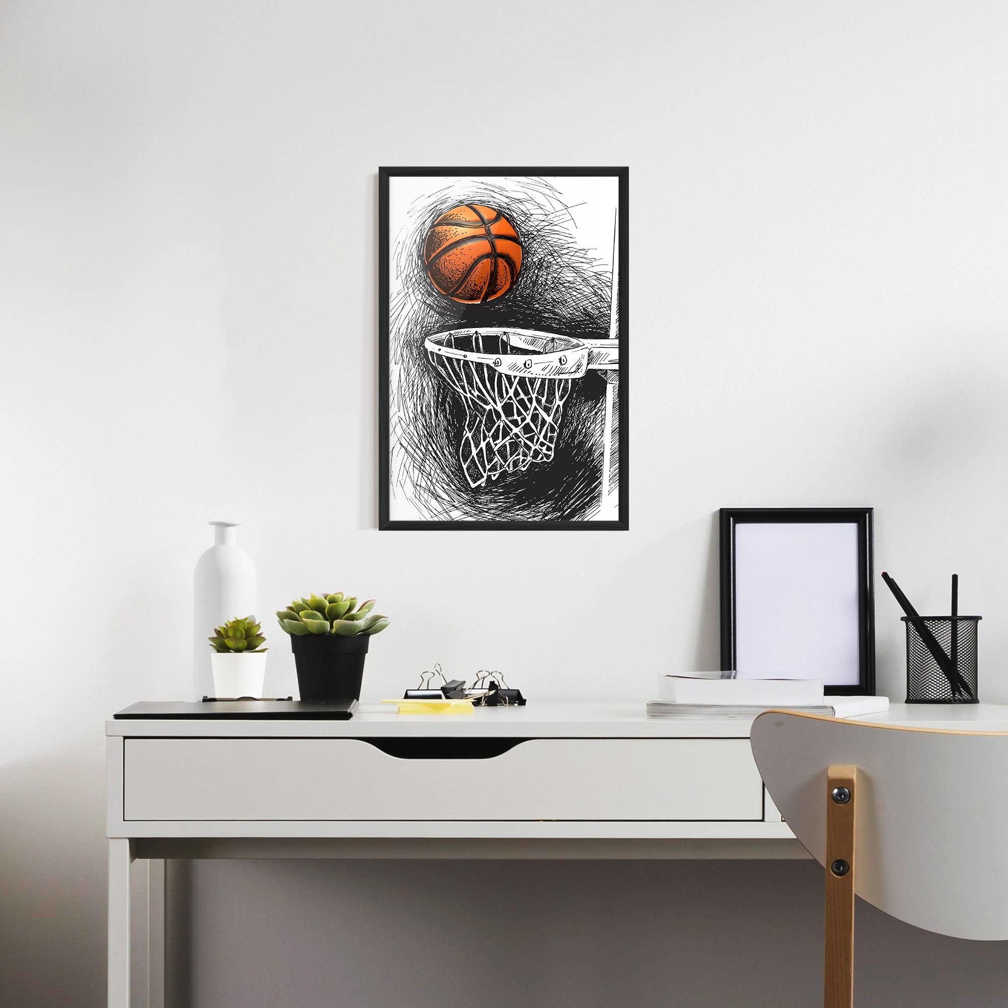 Poster Înrămat Grey Line Basket mockup 7