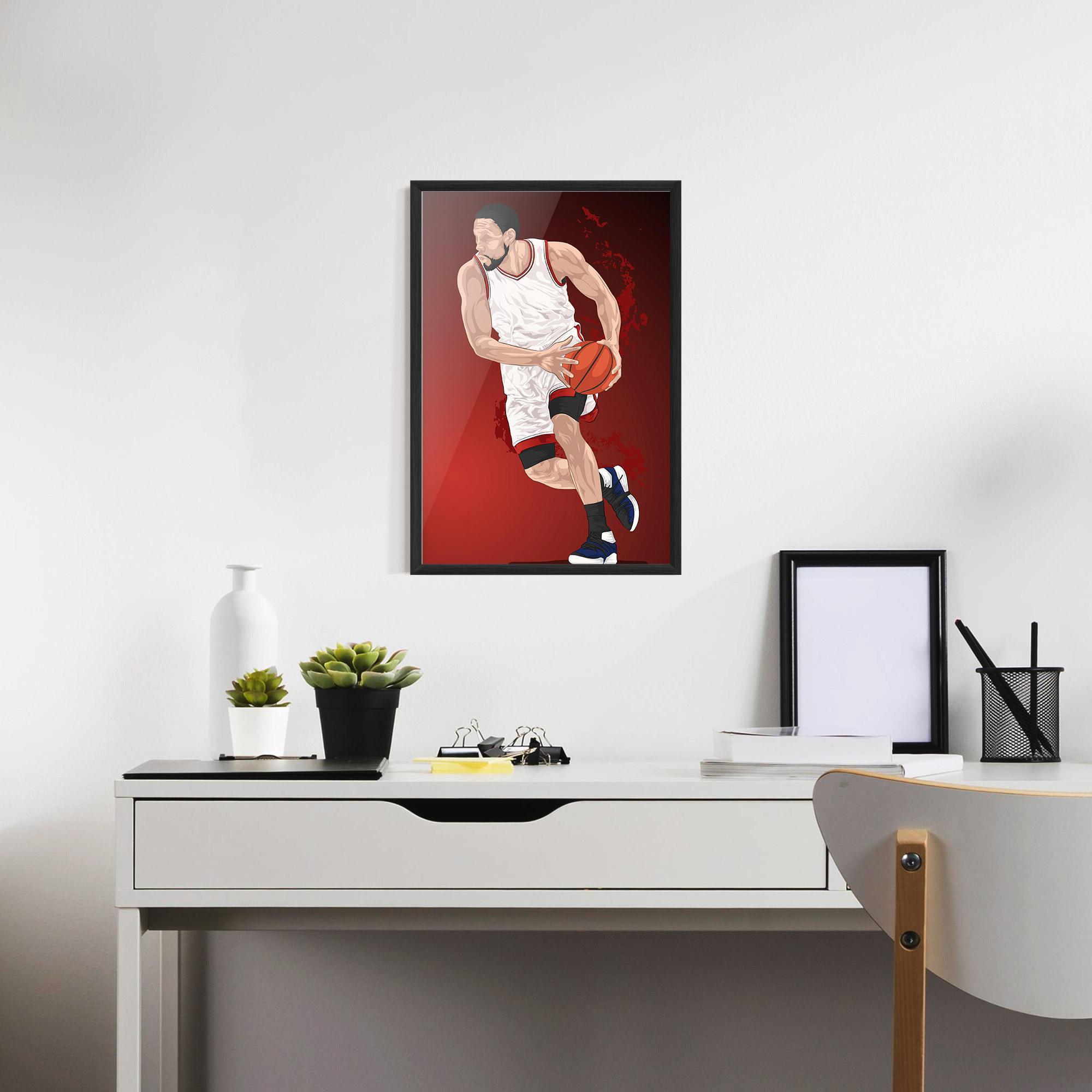 Poster Înrămat Red Fire Basket mockup 7
