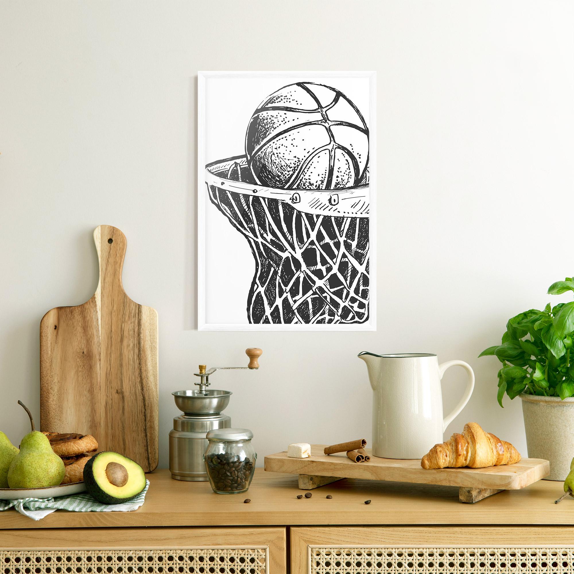Poster Înrămat Basketball Grey Hoop mockup 8