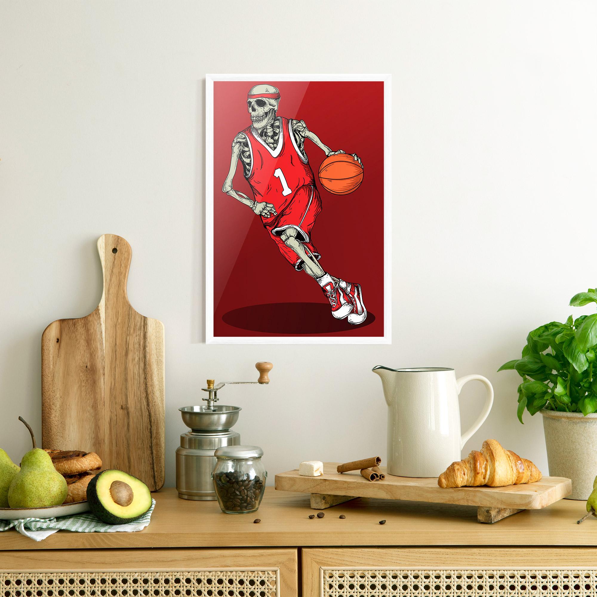 Poster Înrămat Basketball Skull mockup 8