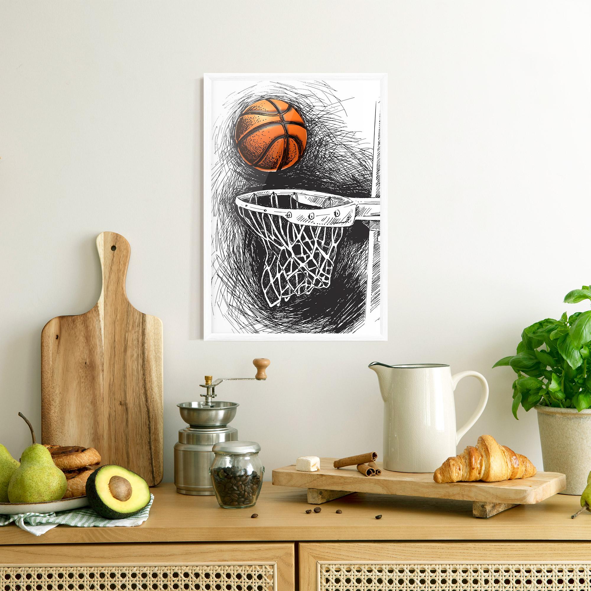 Poster Înrămat Grey Line Basket mockup 8