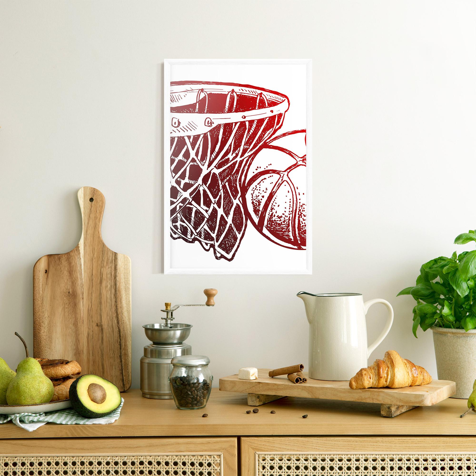 Poster Înrămat Red Basketball Hoop mockup 8