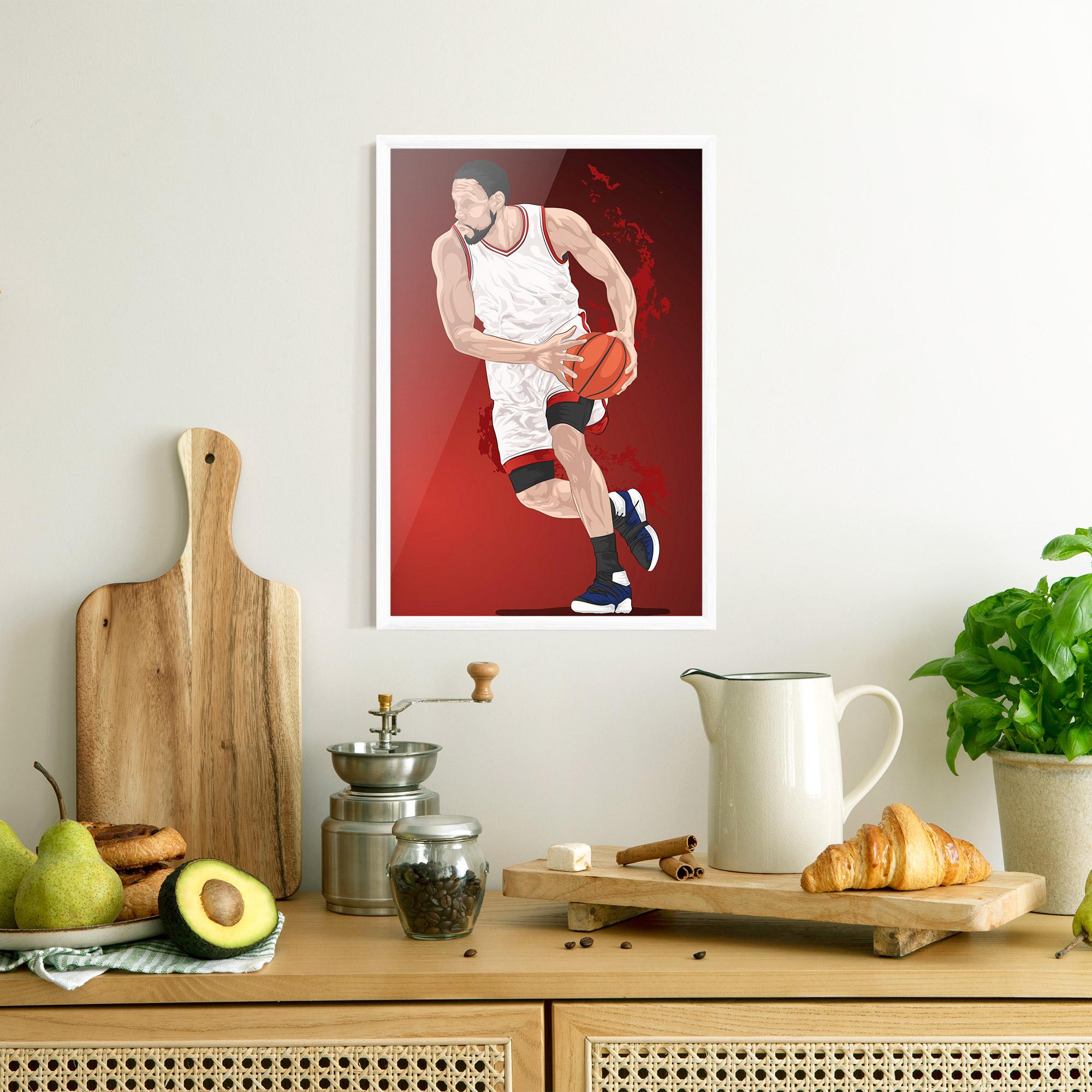 Poster Înrămat Red Fire Basket mockup 8