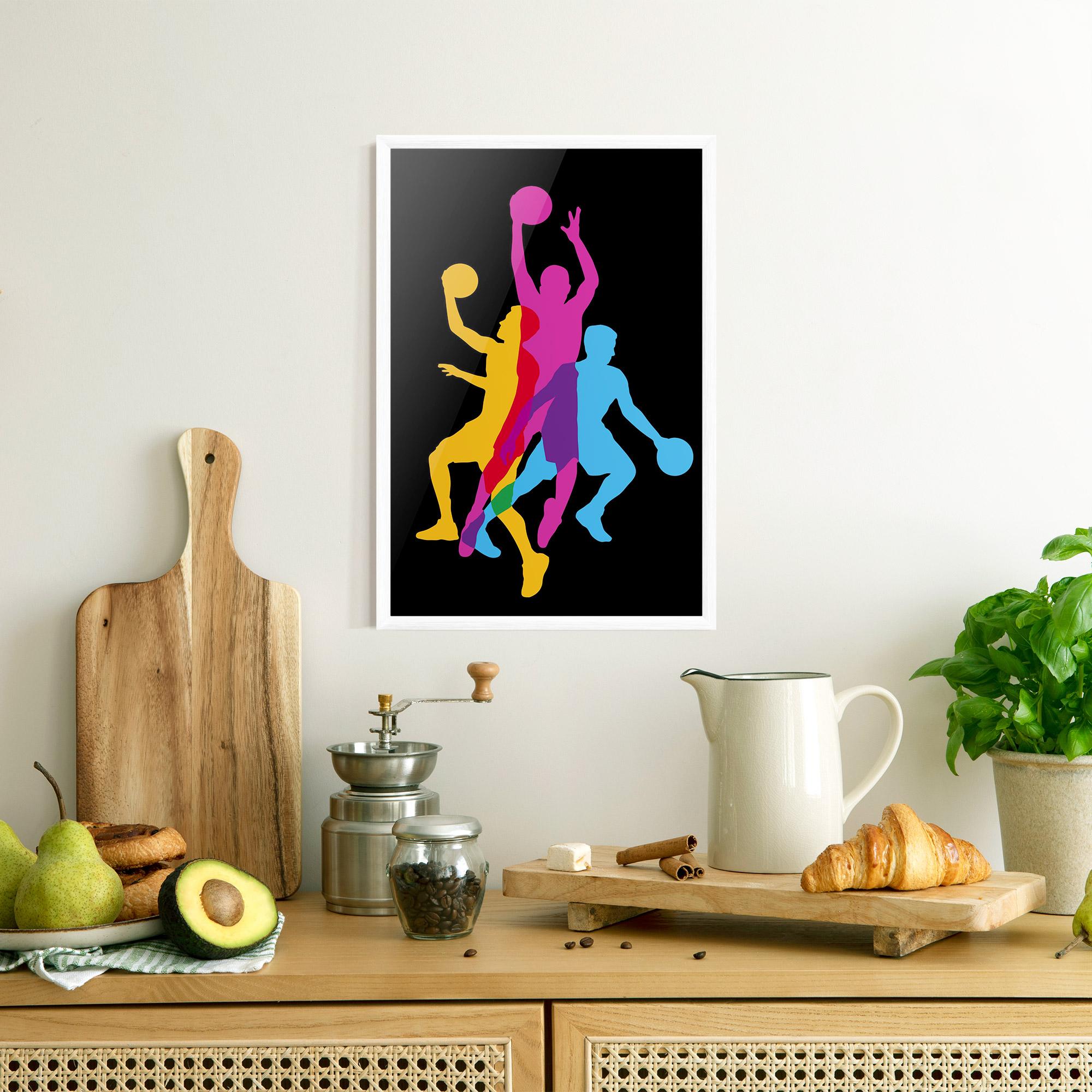 Poster Înrămat Three Basket Players mockup 8
