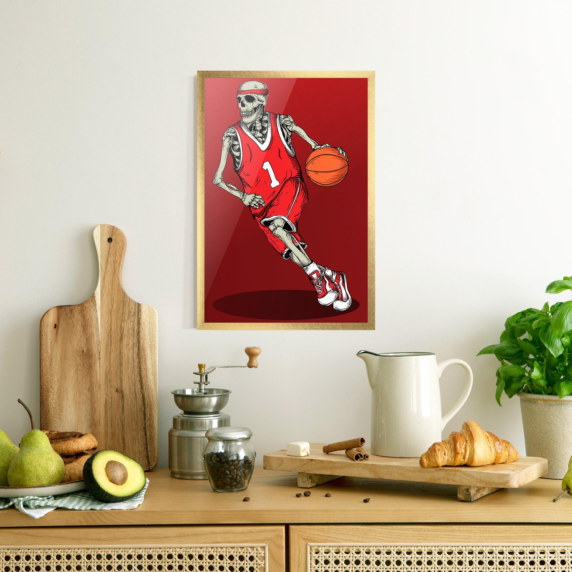 Poster Înrămat Basketball Skull mockup 8