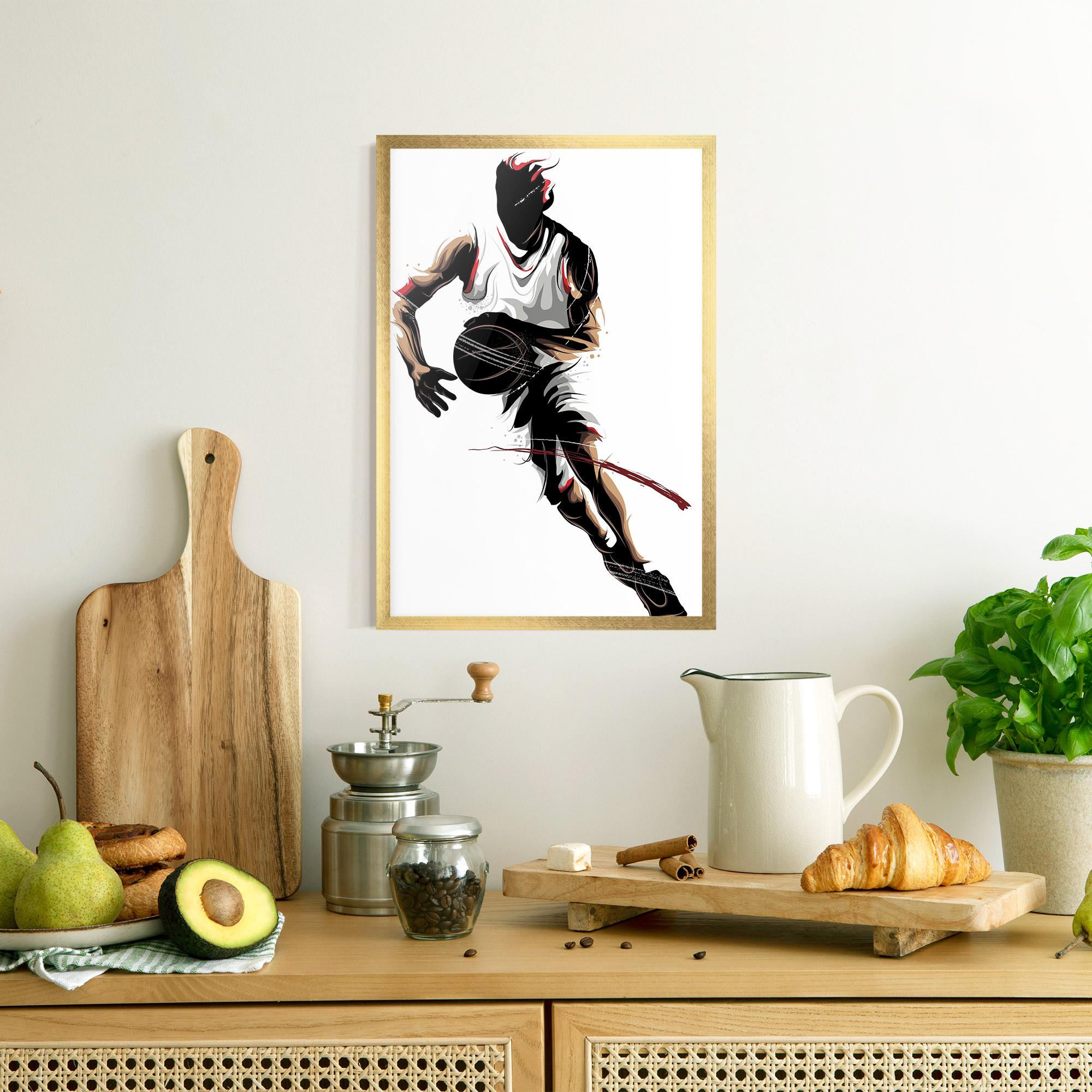 Poster Înrămat Dribbling Run mockup 8