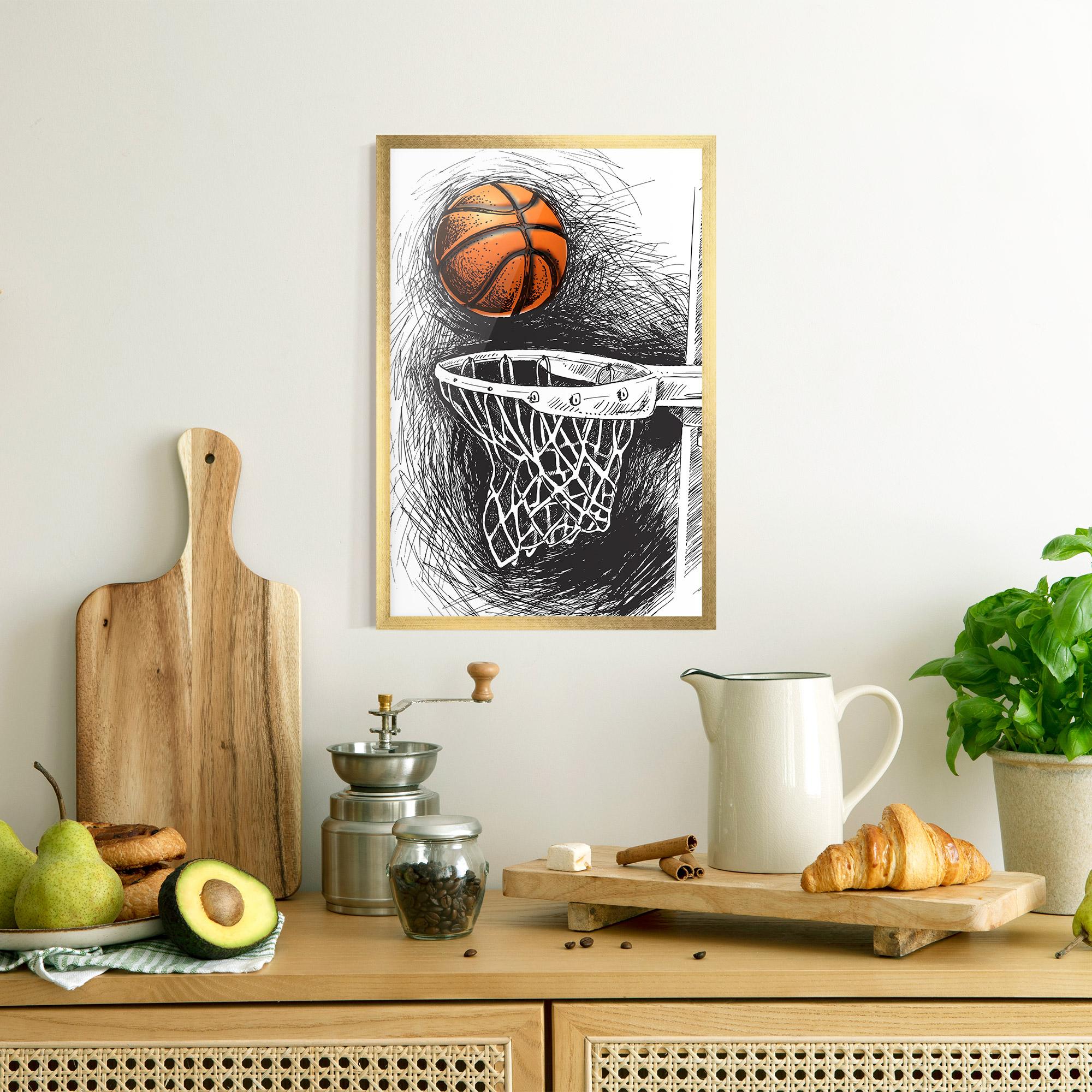 Poster Înrămat Grey Line Basket mockup 8