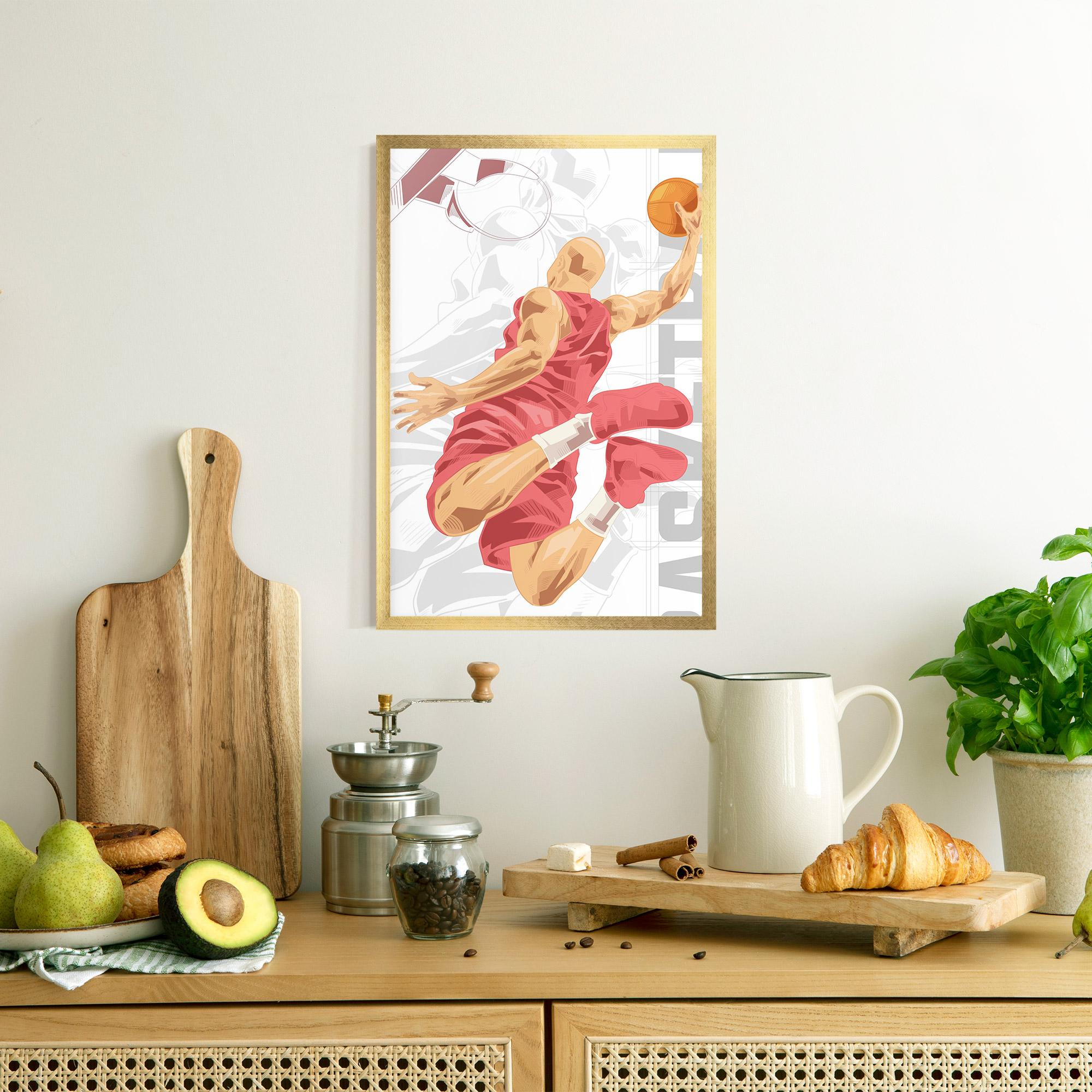 Poster Înrămat Pink Basketball mockup 8