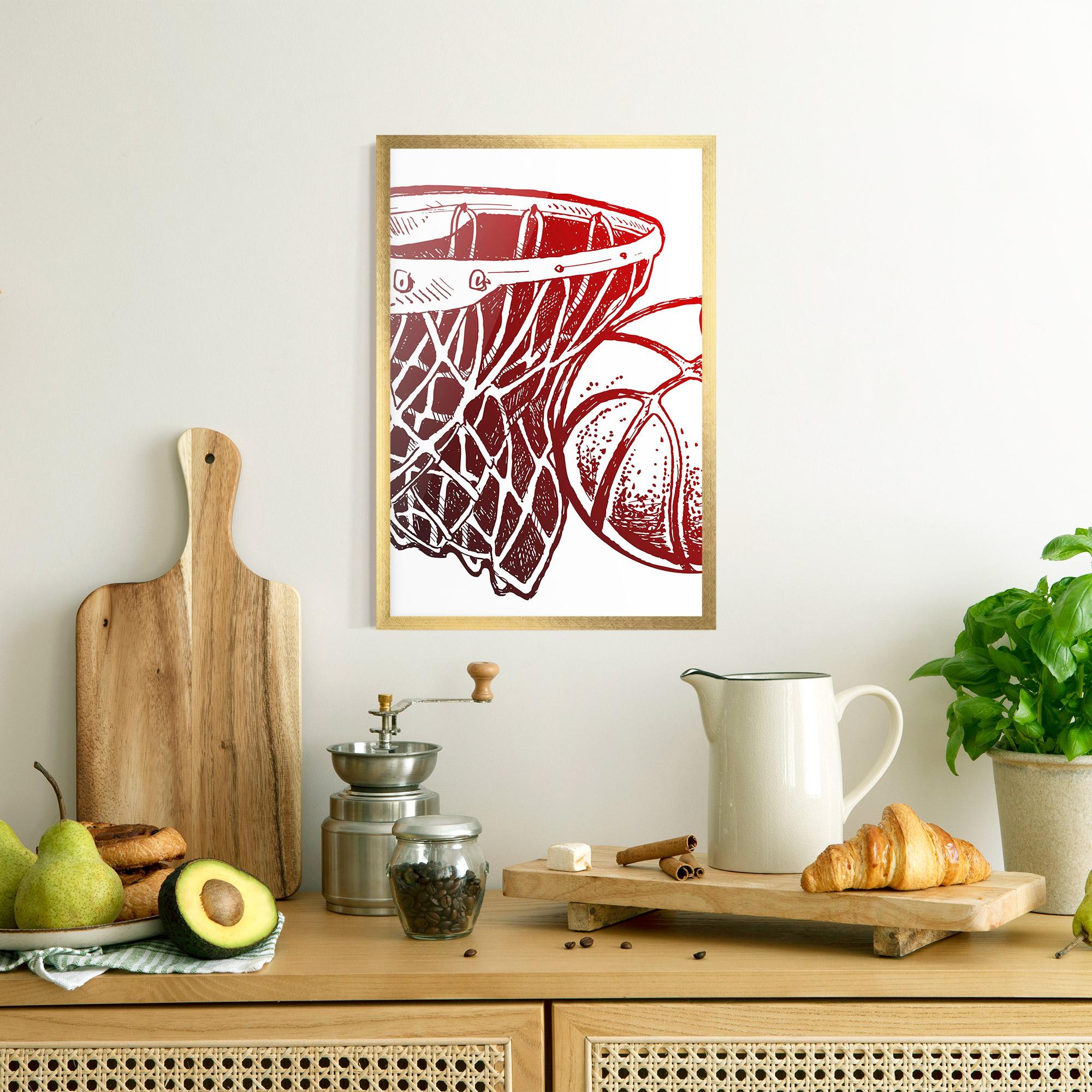 Poster Înrămat Red Basketball Hoop mockup 8