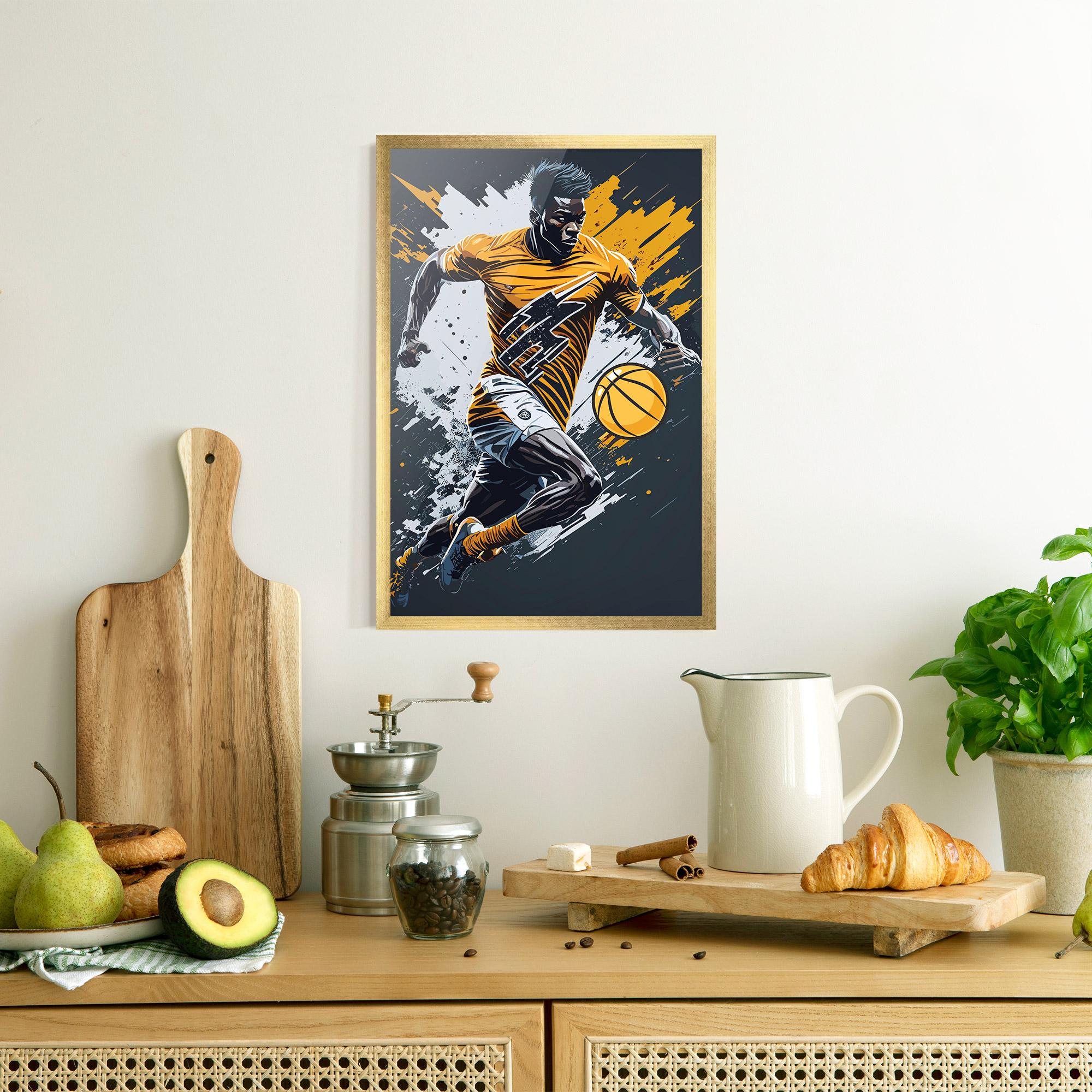 Poster Înrămat Yellow White Basket mockup 8