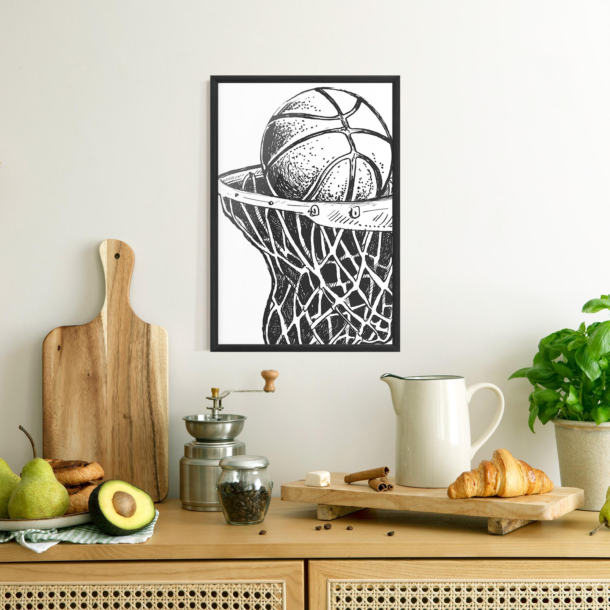 Poster Înrămat Basketball Grey Hoop mockup 8