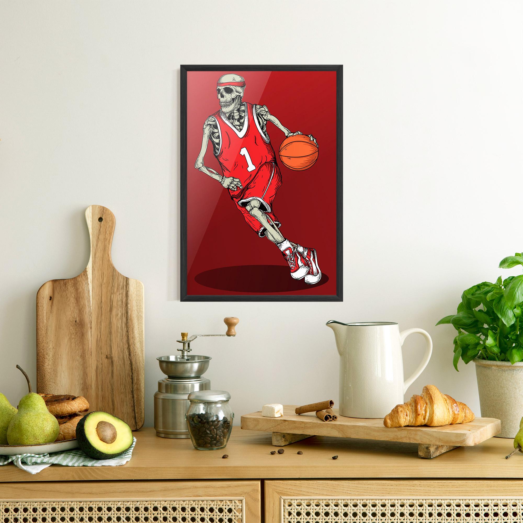 Poster Înrămat Basketball Skull mockup 8