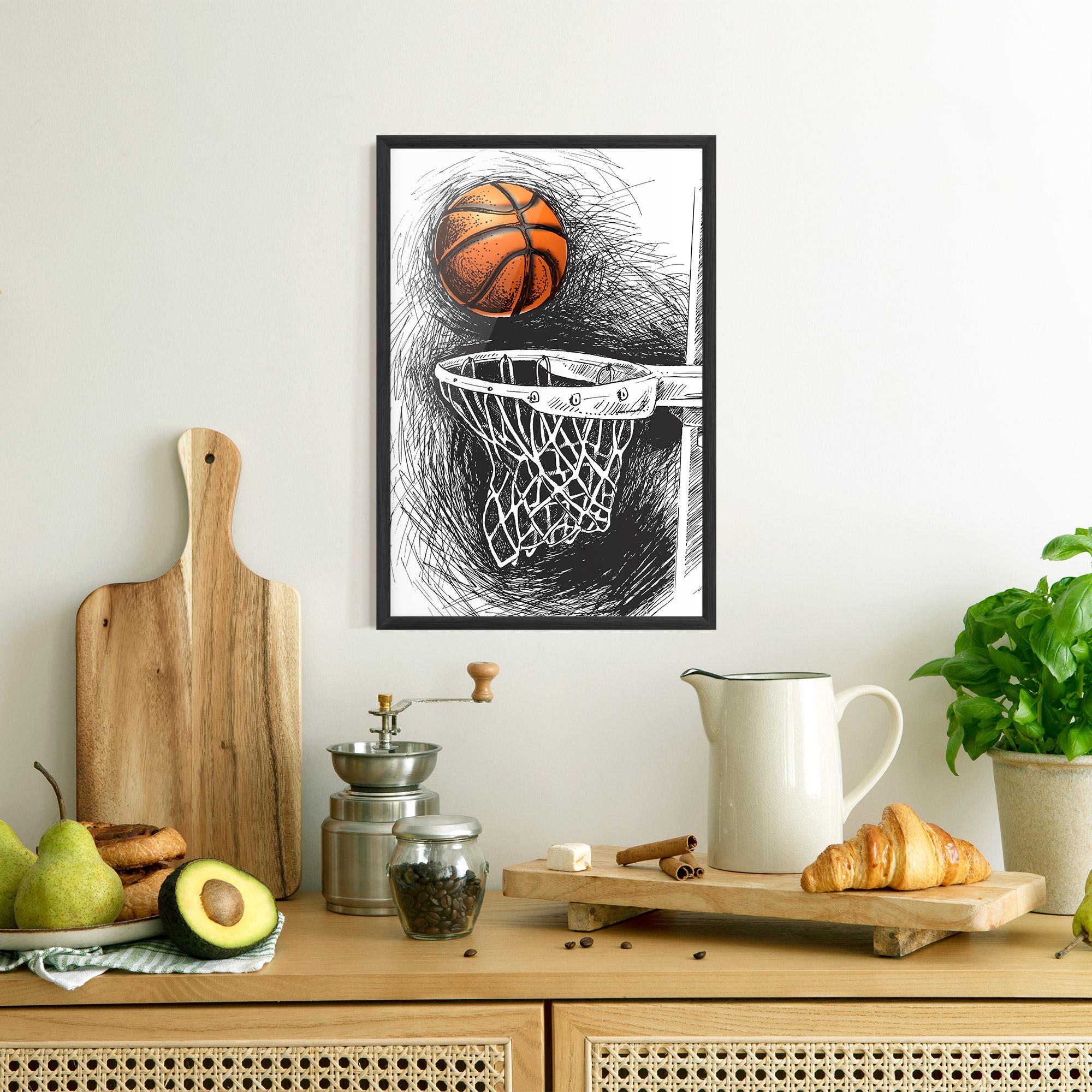 Poster Înrămat Grey Line Basket mockup 8