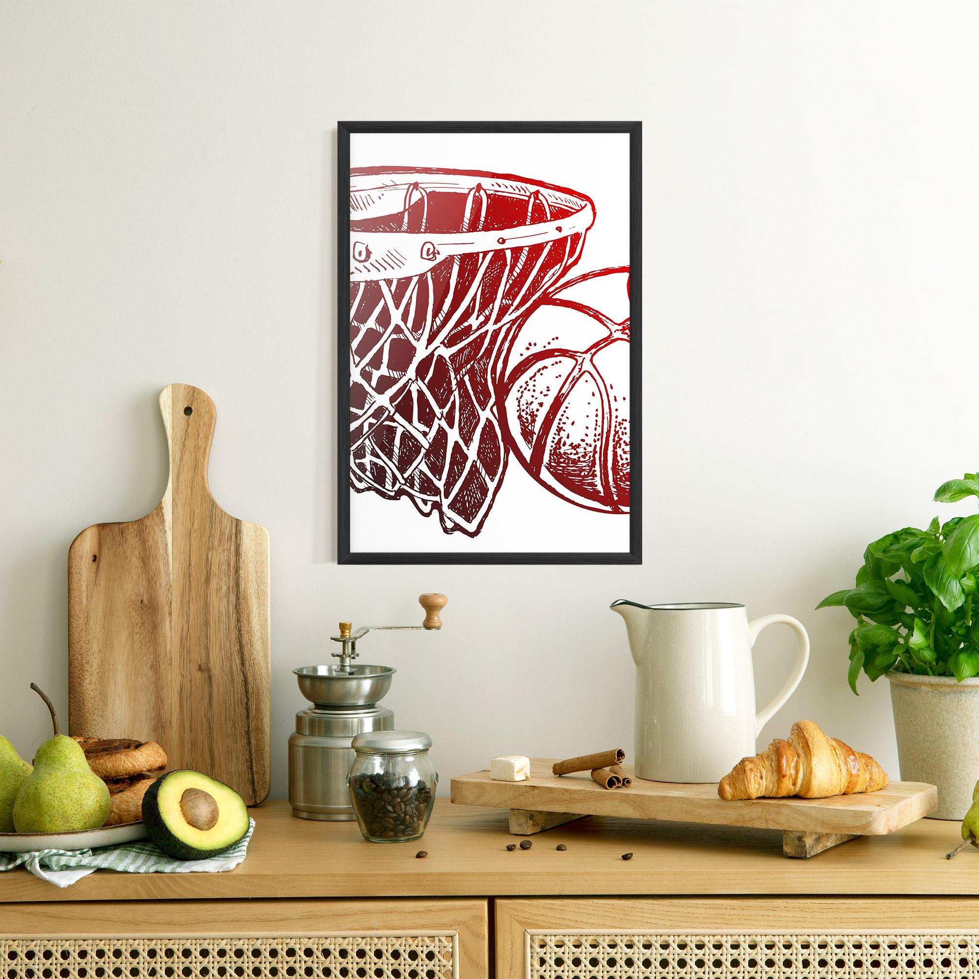 Poster Înrămat Red Basketball Hoop mockup 8