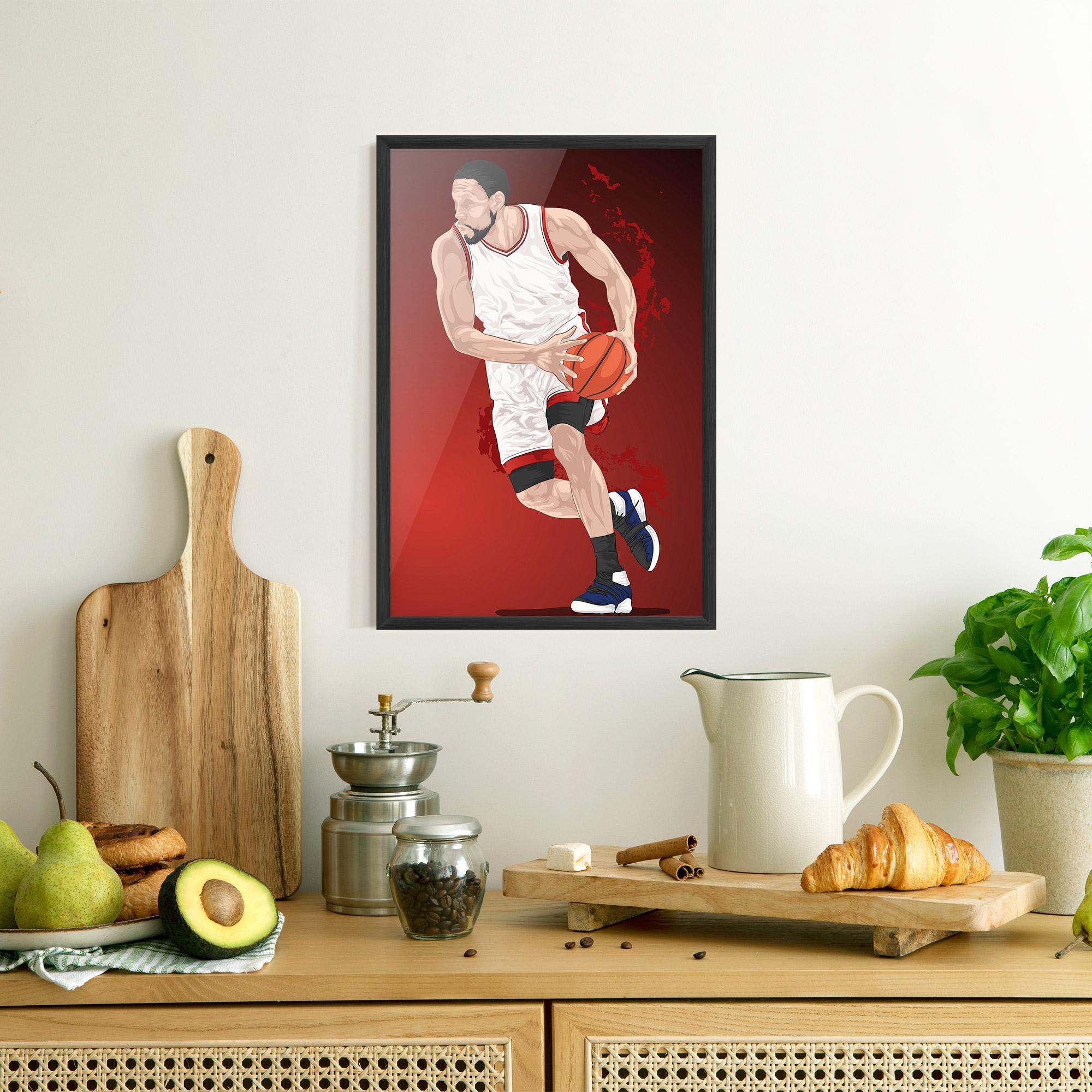 Poster Înrămat Red Fire Basket mockup 8