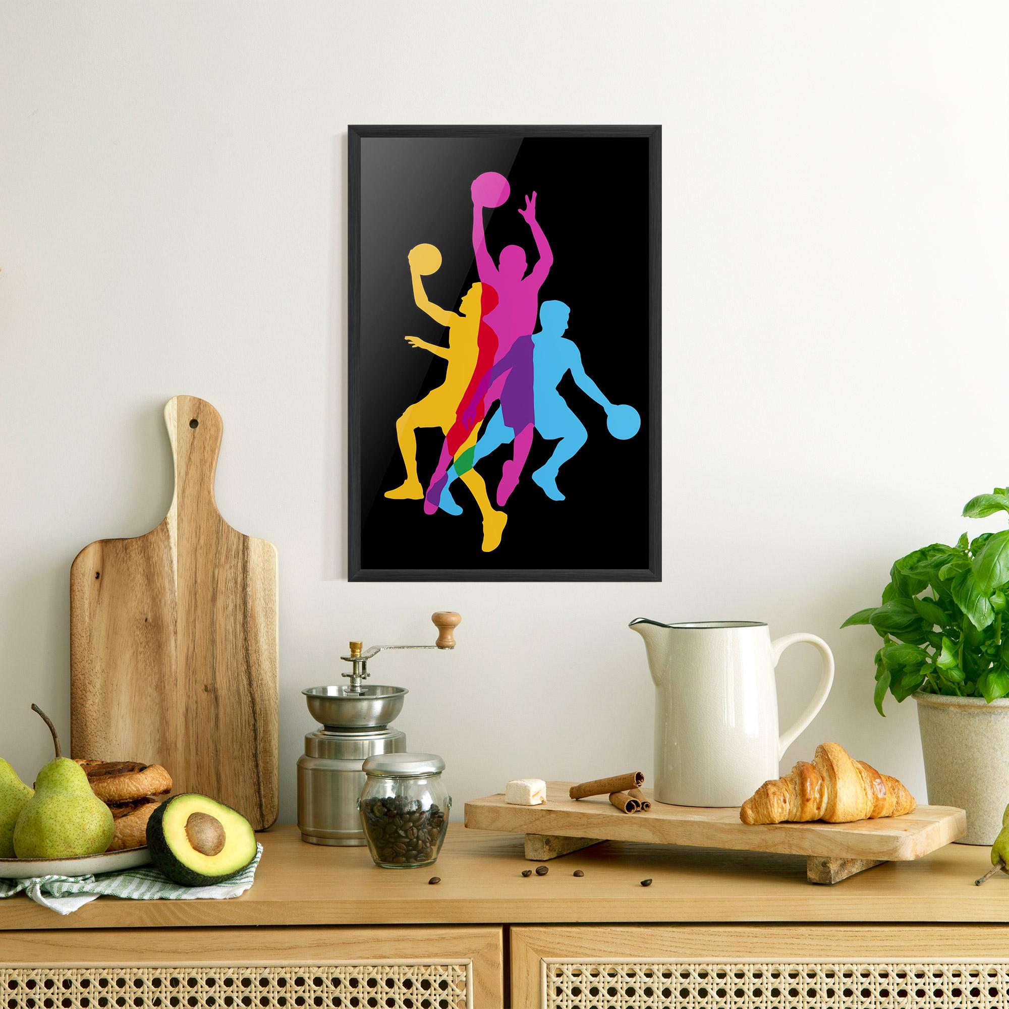 Poster Înrămat Three Basket Players mockup 8