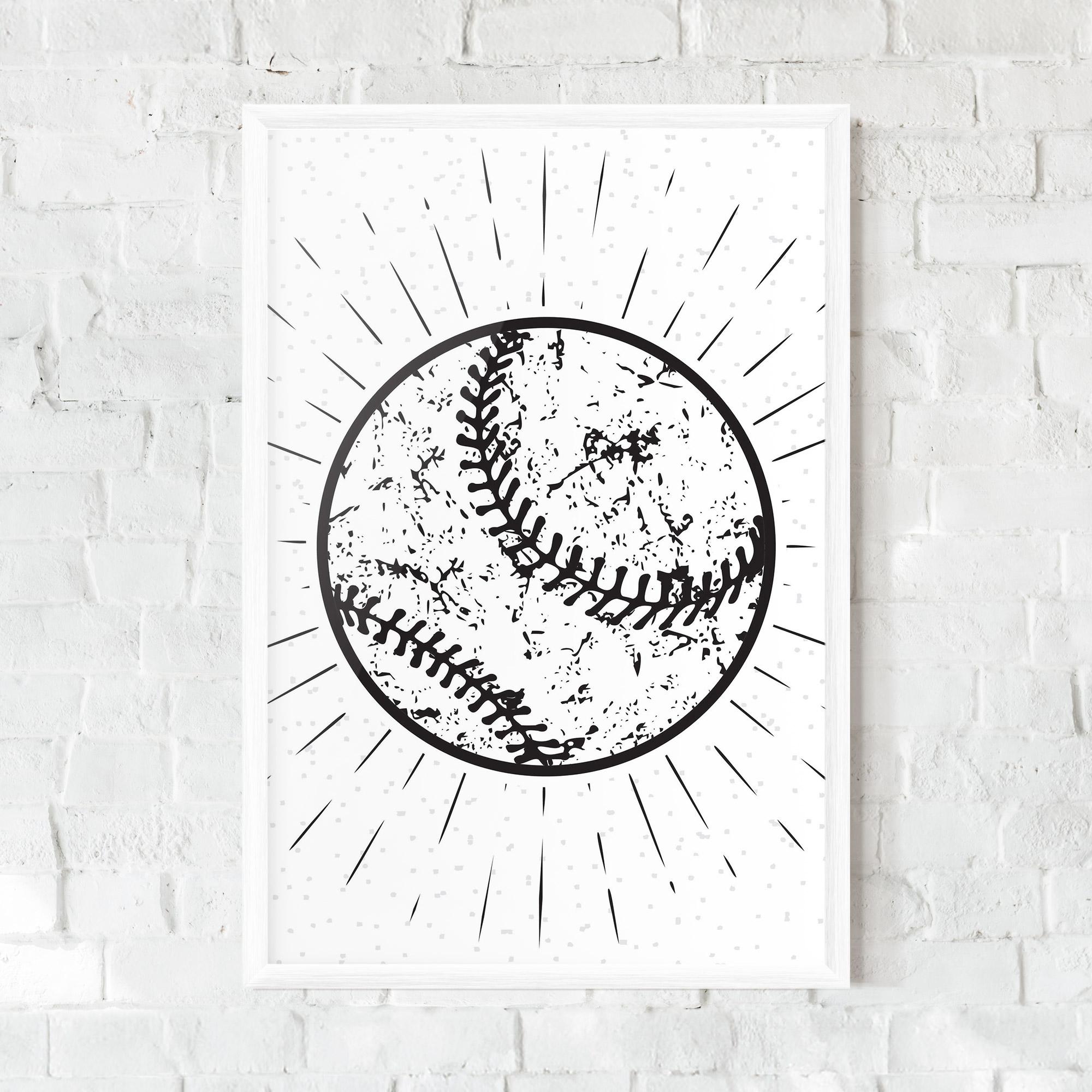 Poster Înrămat Baseball Ball Line mockup 0