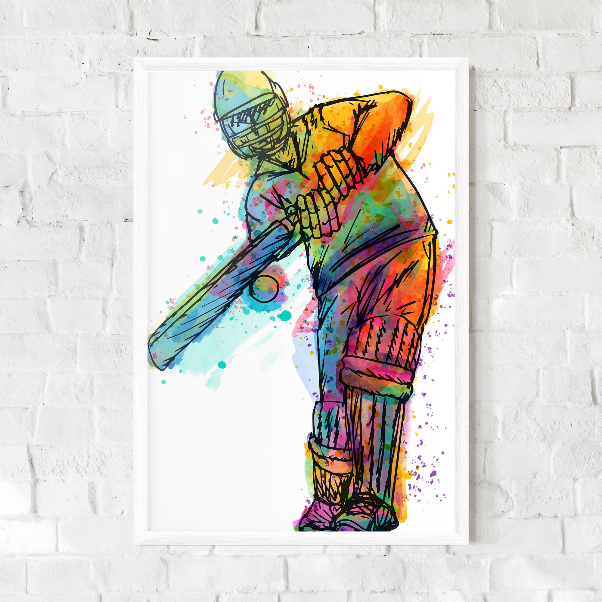 Colorful Baseball Player mockup 0