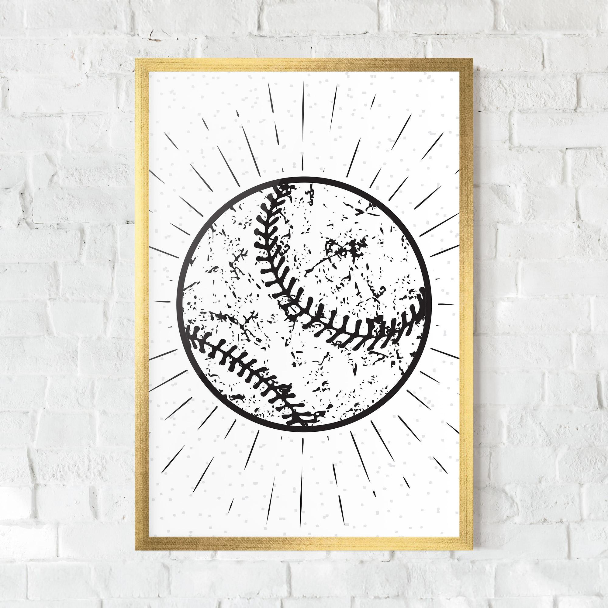 Poster Înrămat Baseball Ball Line mockup 0