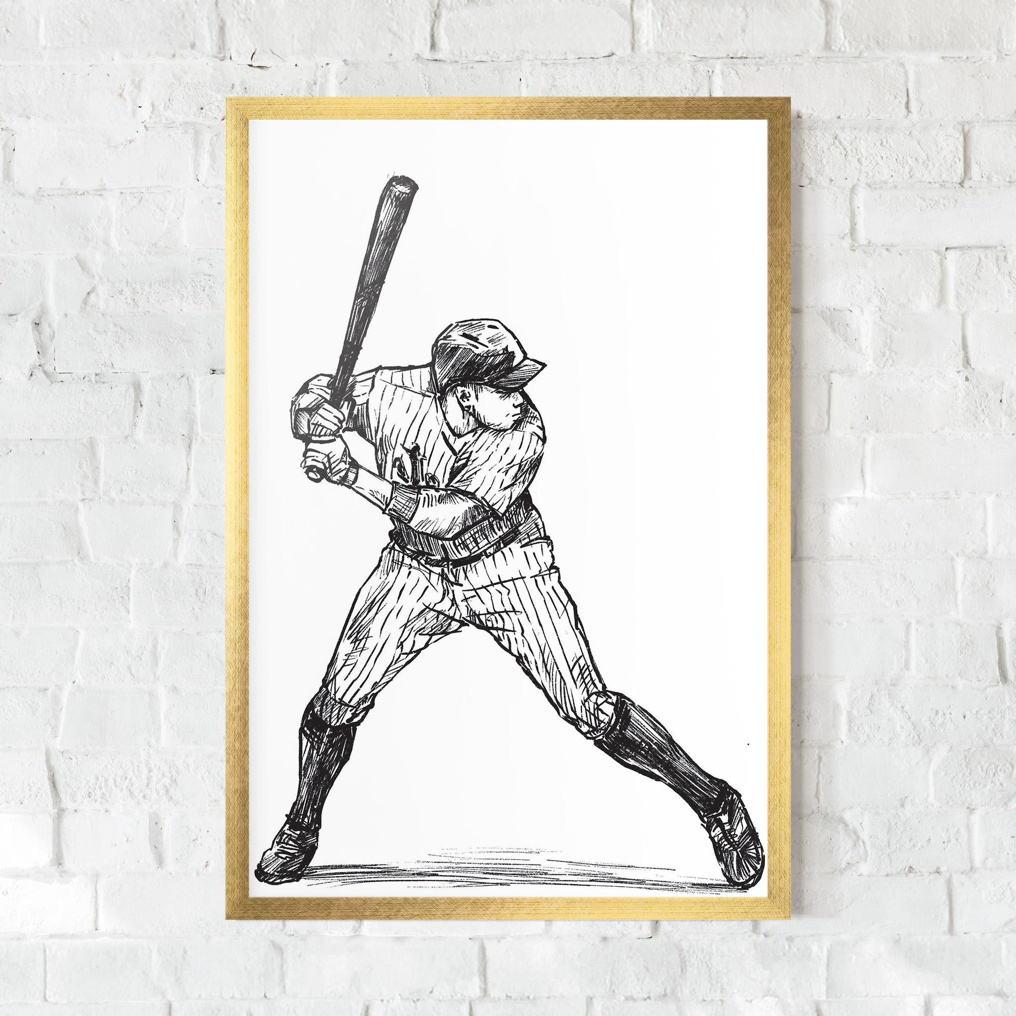 Poster Înrămat Baseball Play mockup 0