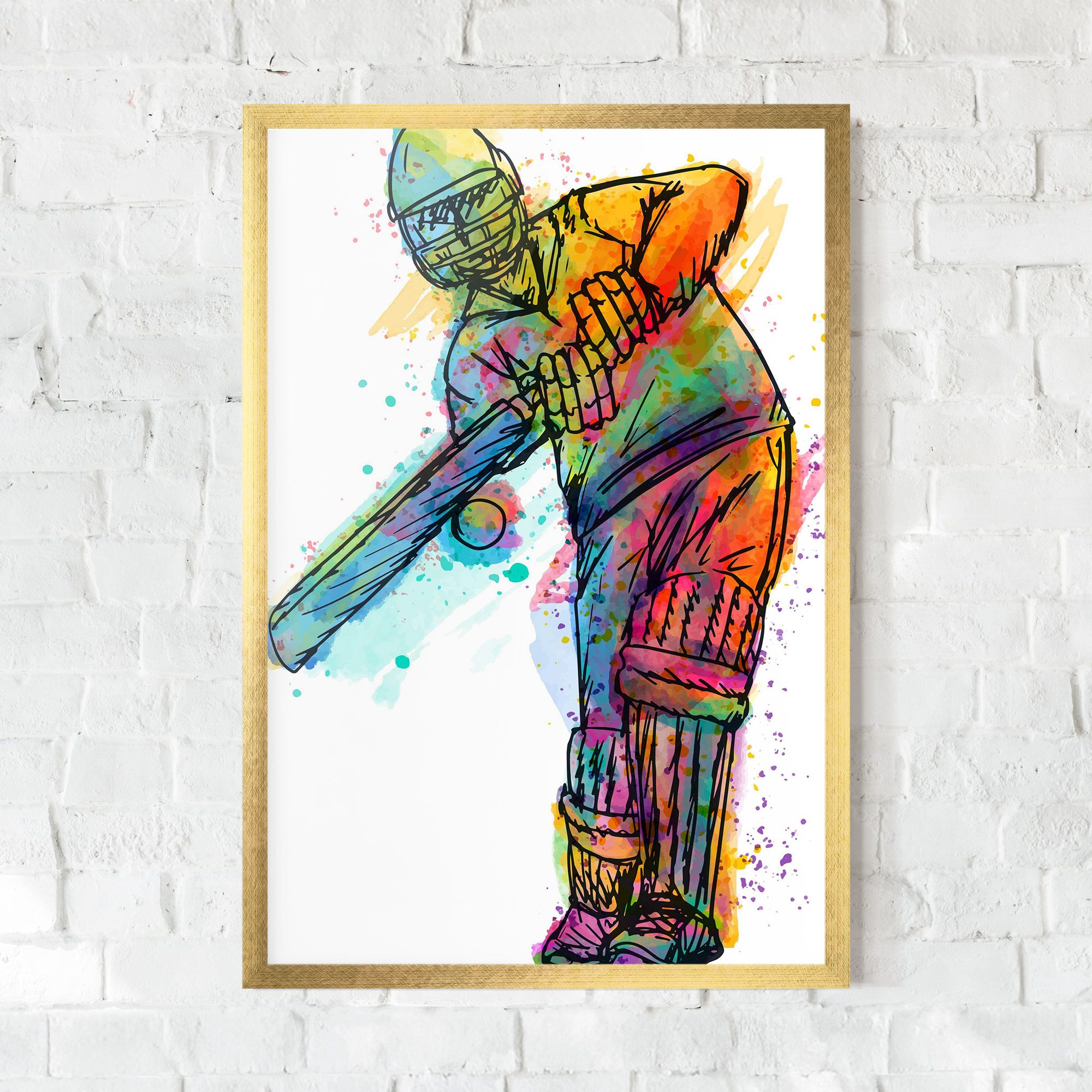 Colorful Baseball Player mockup 0