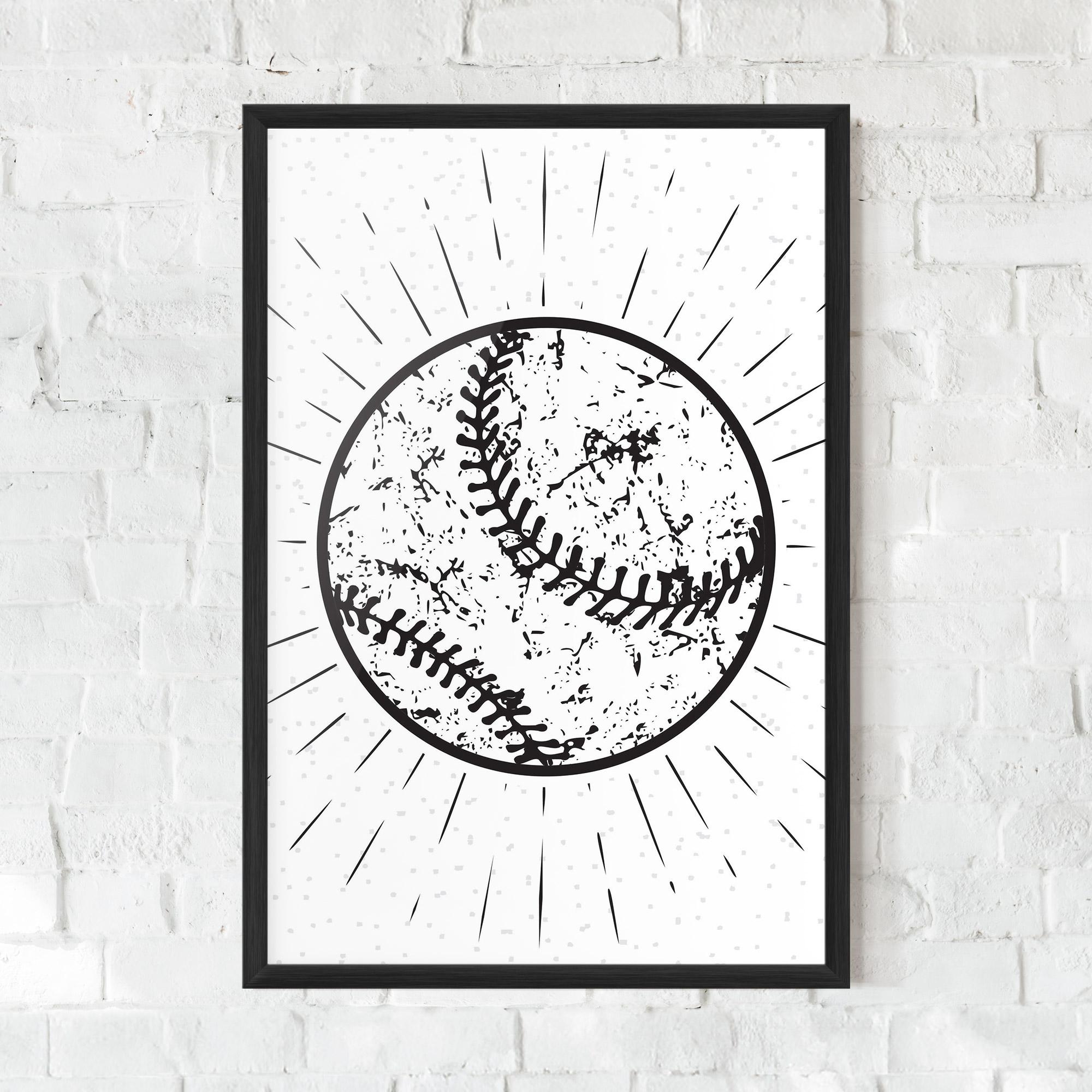 Poster Înrămat Baseball Ball Line mockup 0