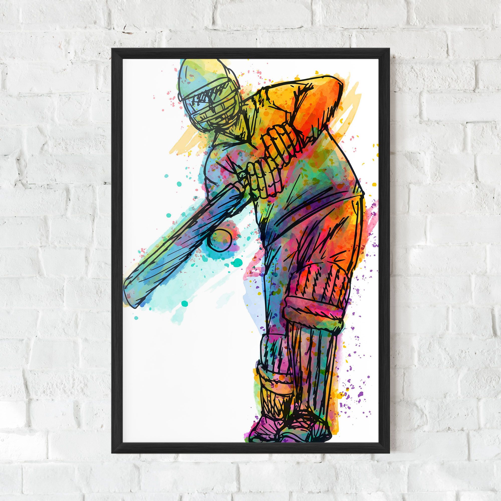 Colorful Baseball Player mockup 0