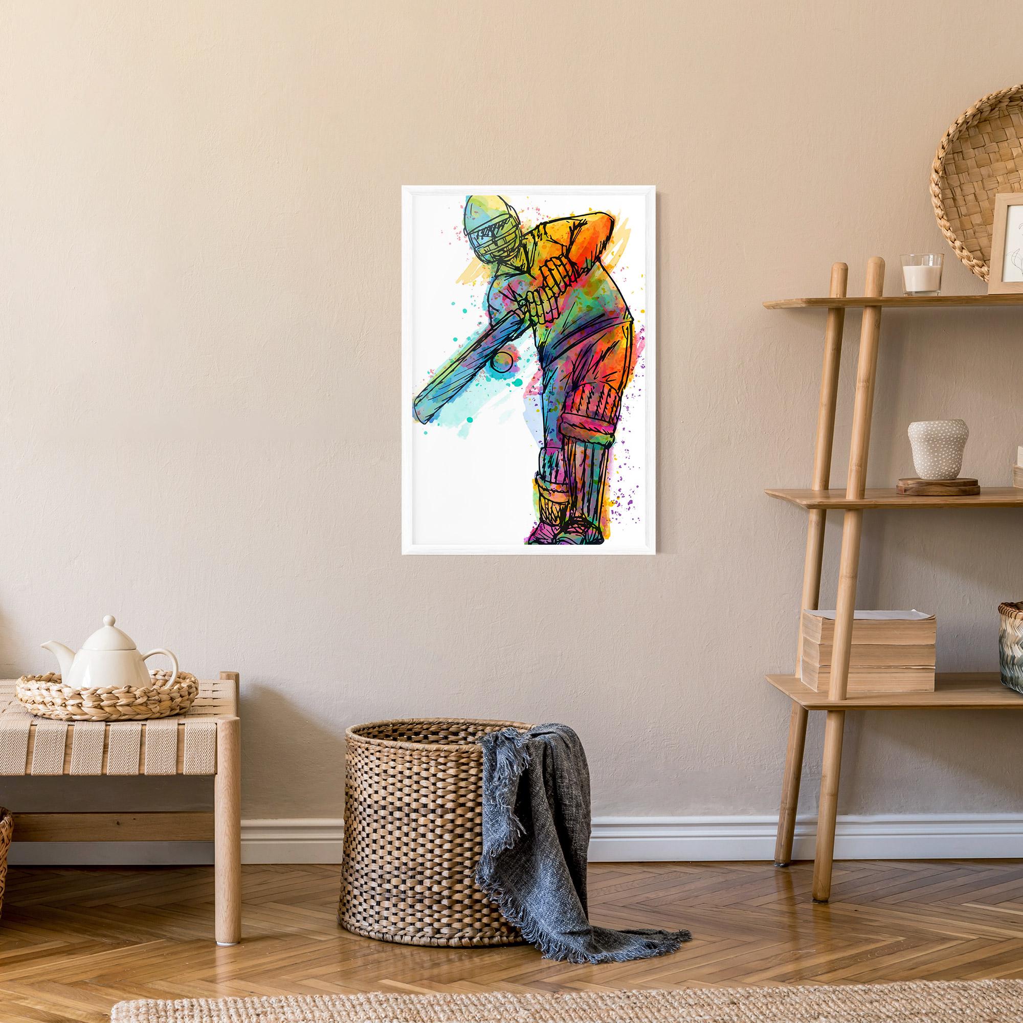 Poster Înrămat Colorful Baseball Player mockup 9