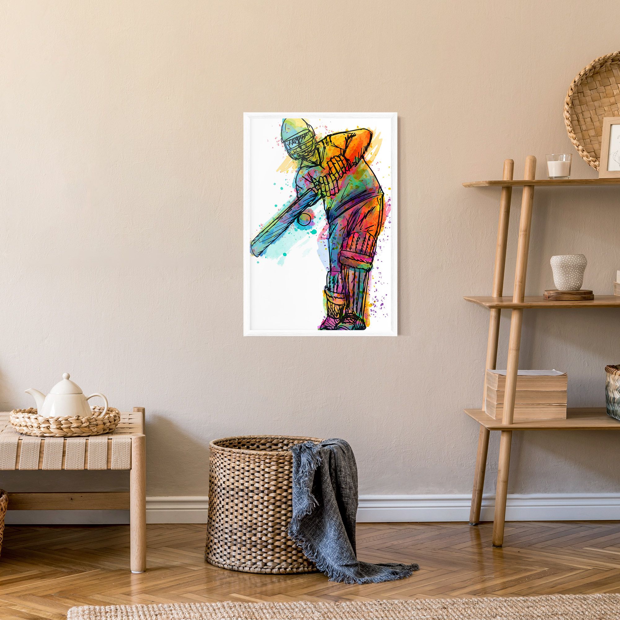Colorful Baseball Player mockup 9
