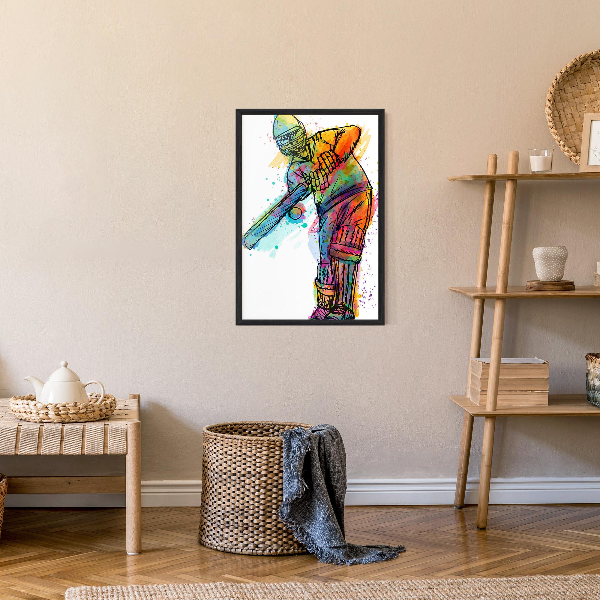 Poster Înrămat Colorful Baseball Player mockup 9